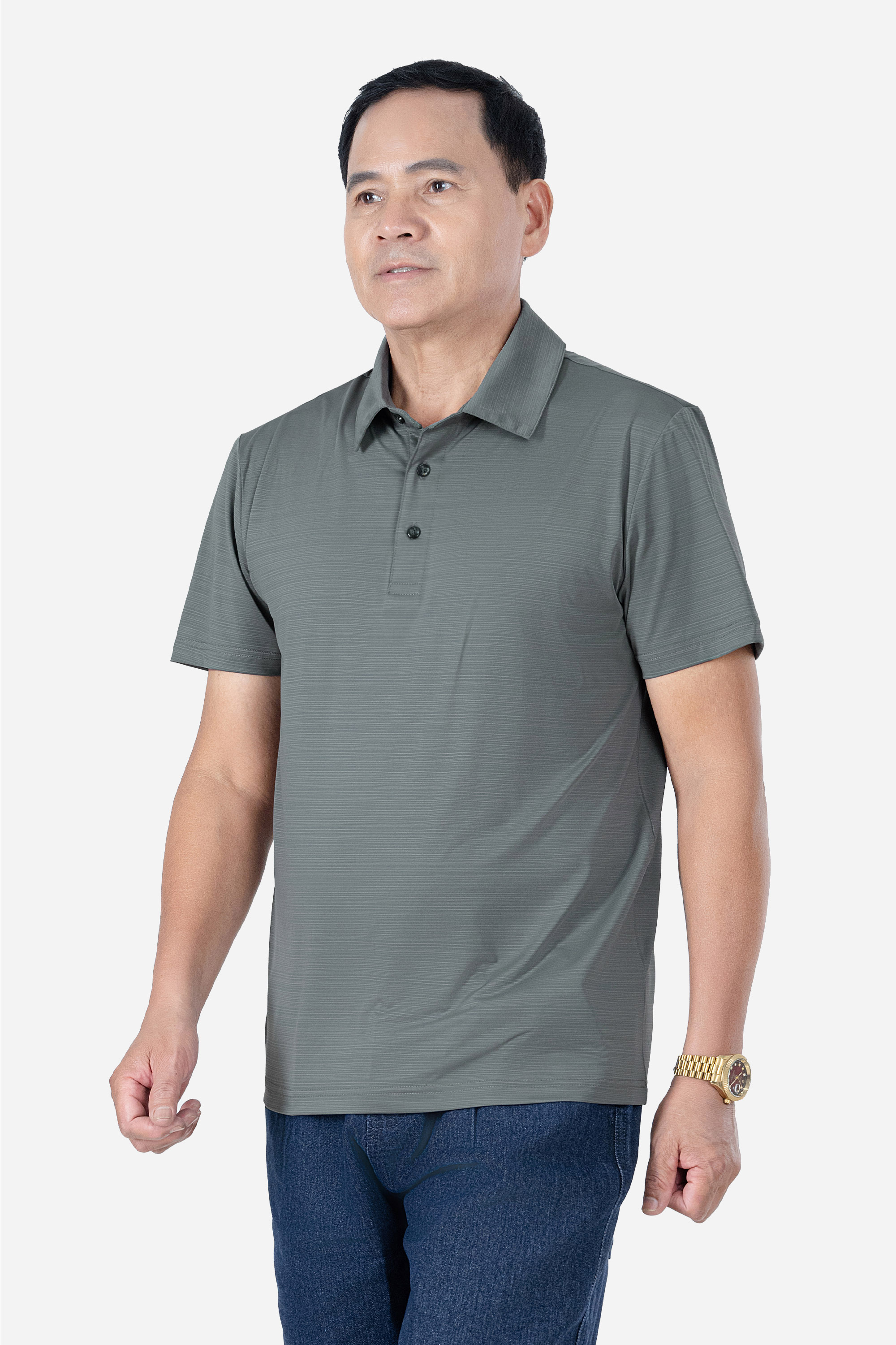 Áo Polo Melange Thể Thao Nam Trung Niên ANCHI Chất Liệu Cotton Phom Suông Vạt Ngang_thumbnail_27