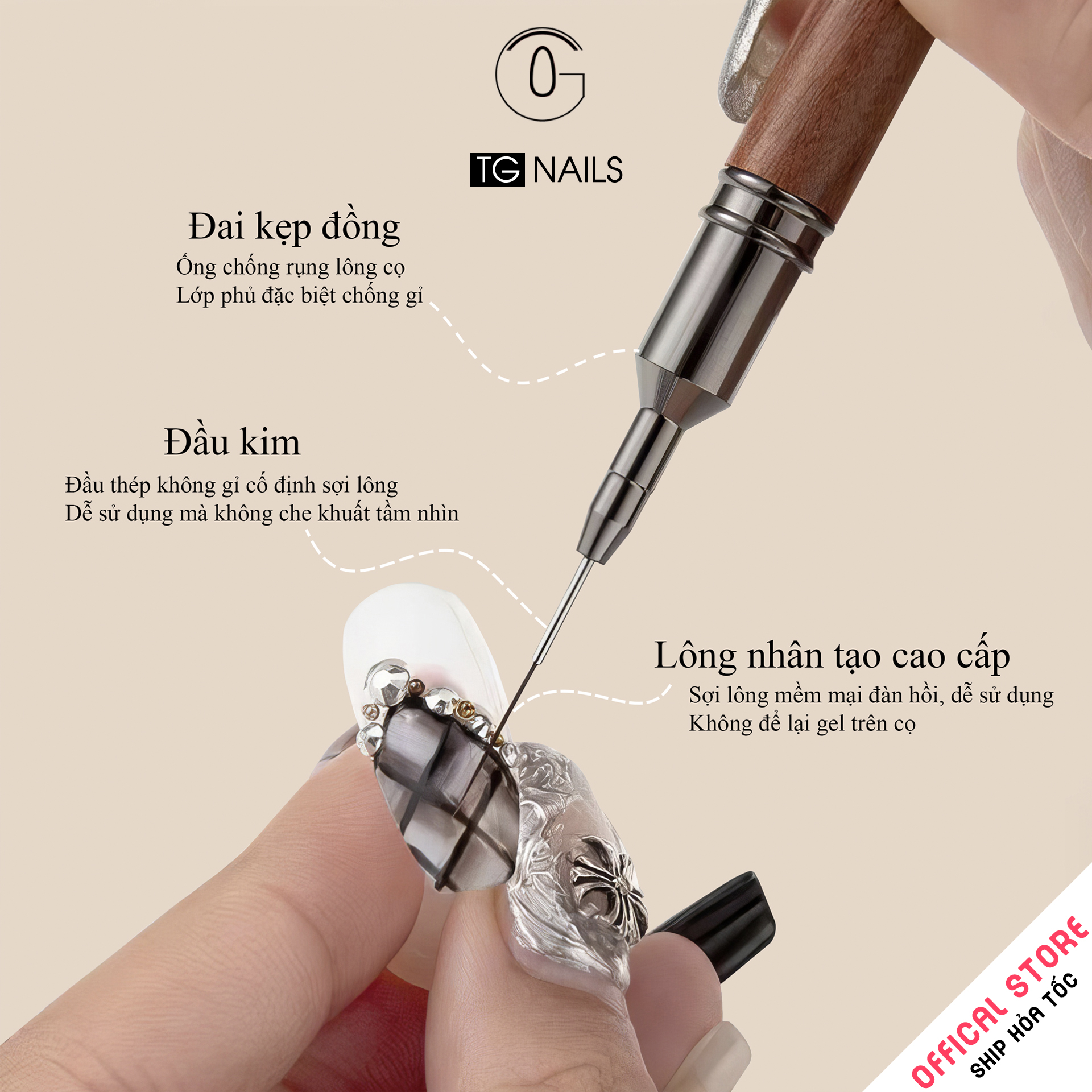 Cọ vẽ móng TG NAILS cán gỗ cao cấp_thumbnail_2