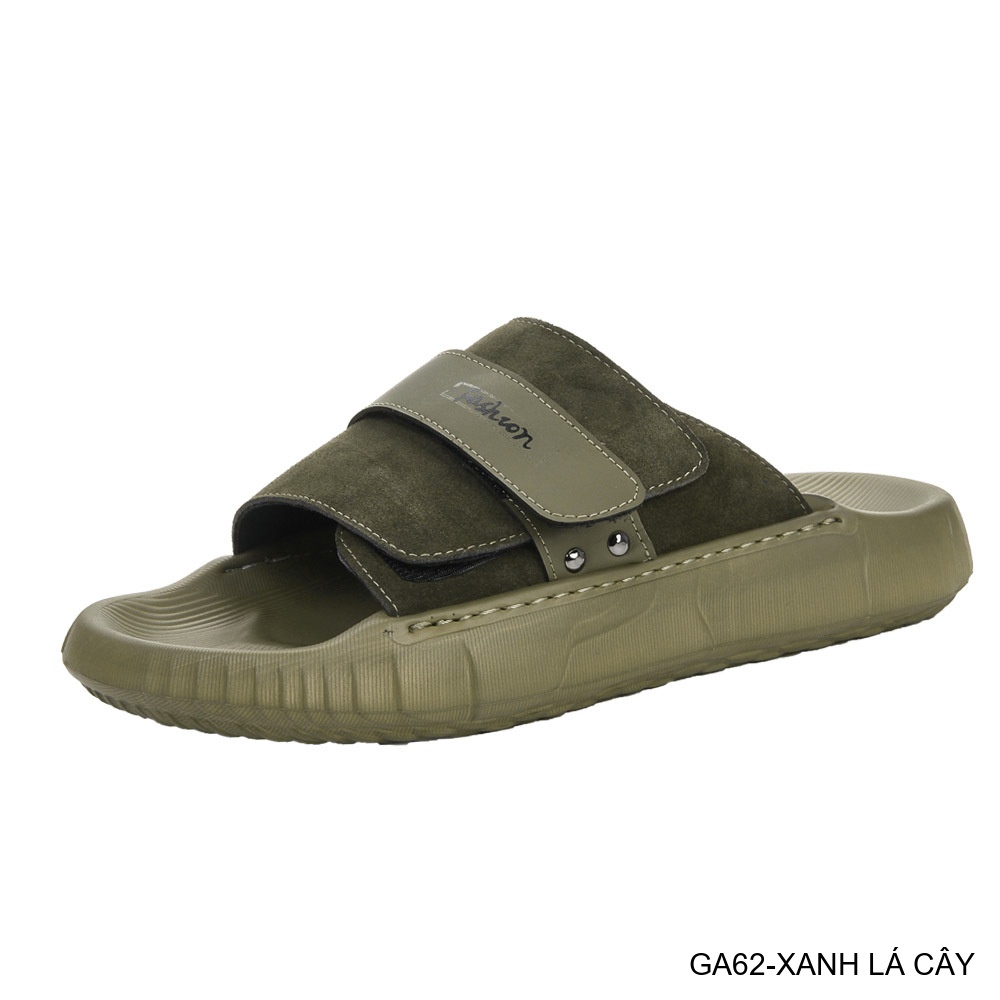 GA62 - Dép xỏ ngón nam phong cách Hàn, đế cao su êm ái, chất liệu da bò, 3 màu Trắng Xanh Lá Đen_thumbnail_2