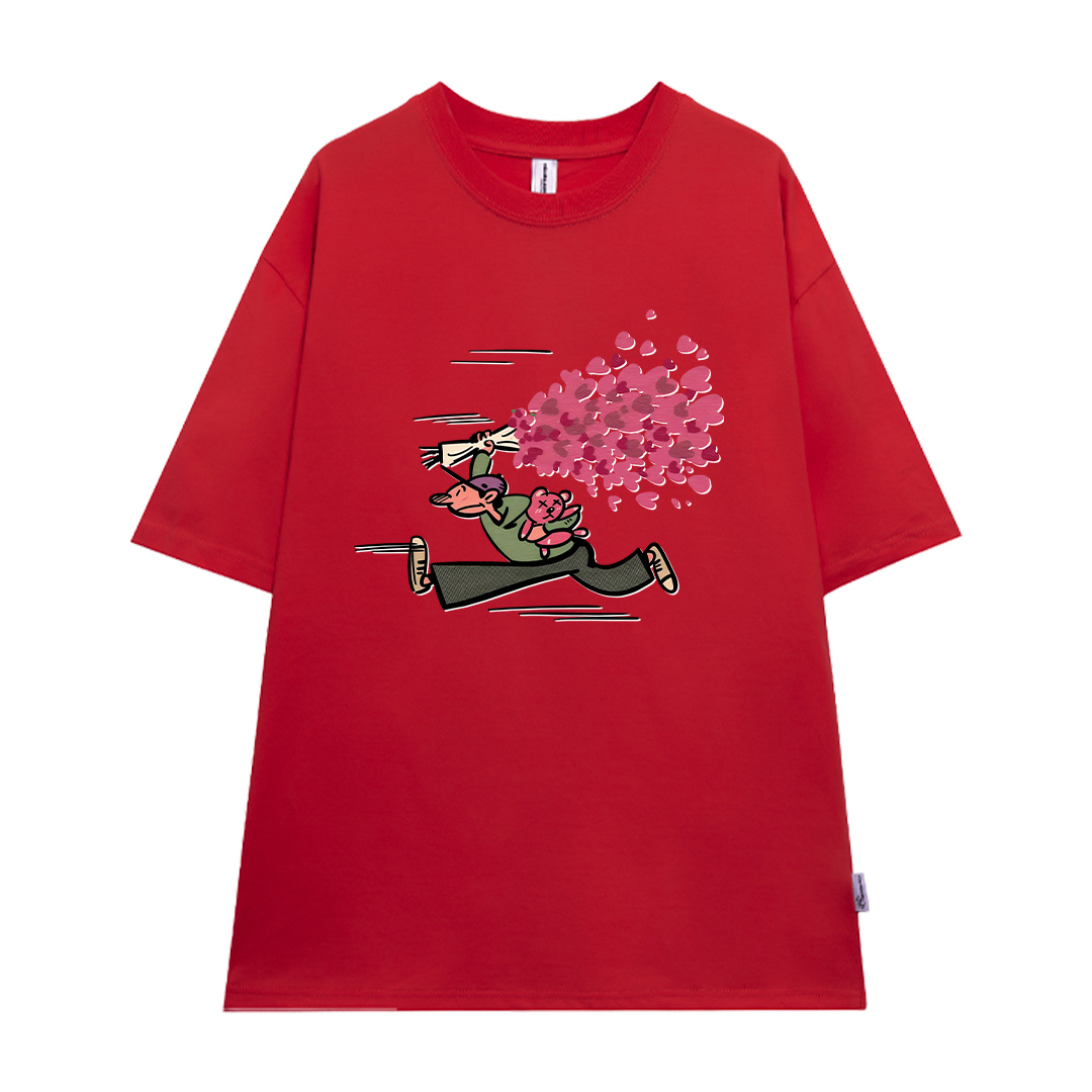 Áo thun cặp nam nữ trái tim form rộng 1943 Miucho cổ tròn vải 4c cotton 220gsm thoáng mát in mix_thumbnail_7