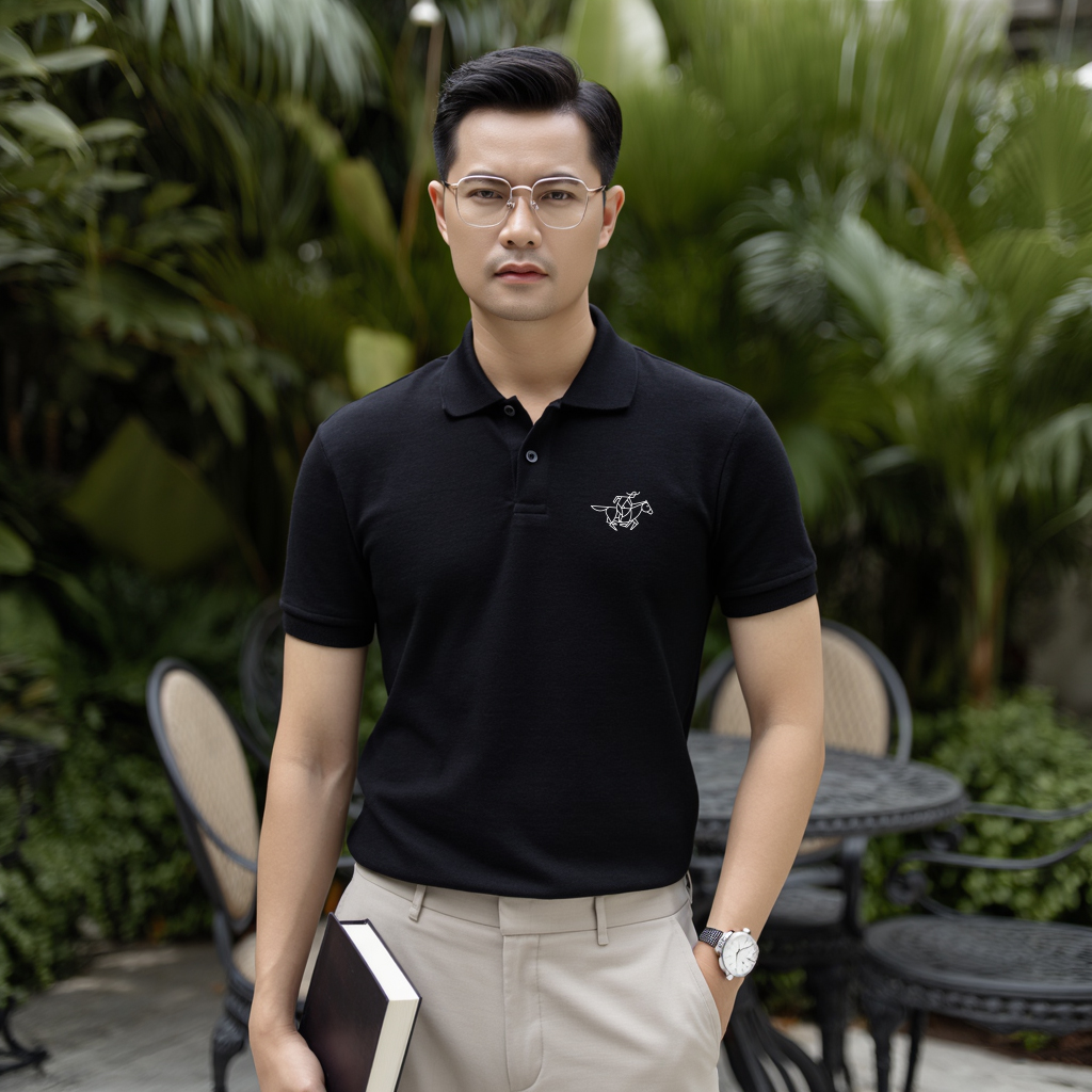 Áo polo nam form vừa PLCSD2431 Miucho Iconic vải polyester đứng form chống nhăn in artwork_thumbnail_2