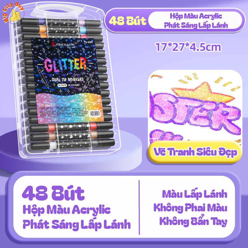 Bút Dạ Quang Sao Lấp Lánh 2 Đầu 96 Màu Cho Bé Thỏa Sức Sáng Tạo_thumbnail_7