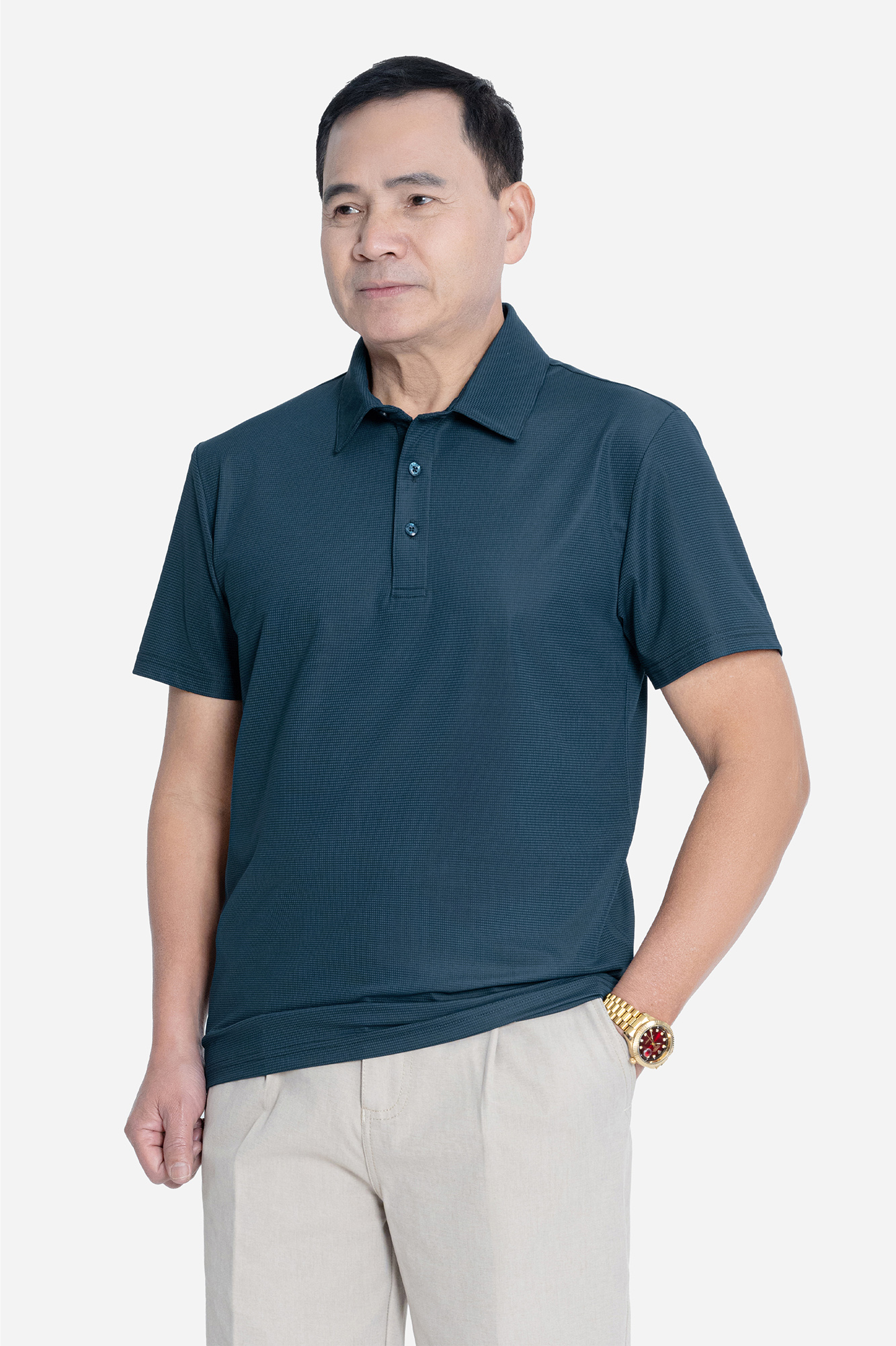 Áo Polo Nam Trung Niên ANCHI Chất Liệu Cotton Phom Suông Vạt Ngang_thumbnail_12