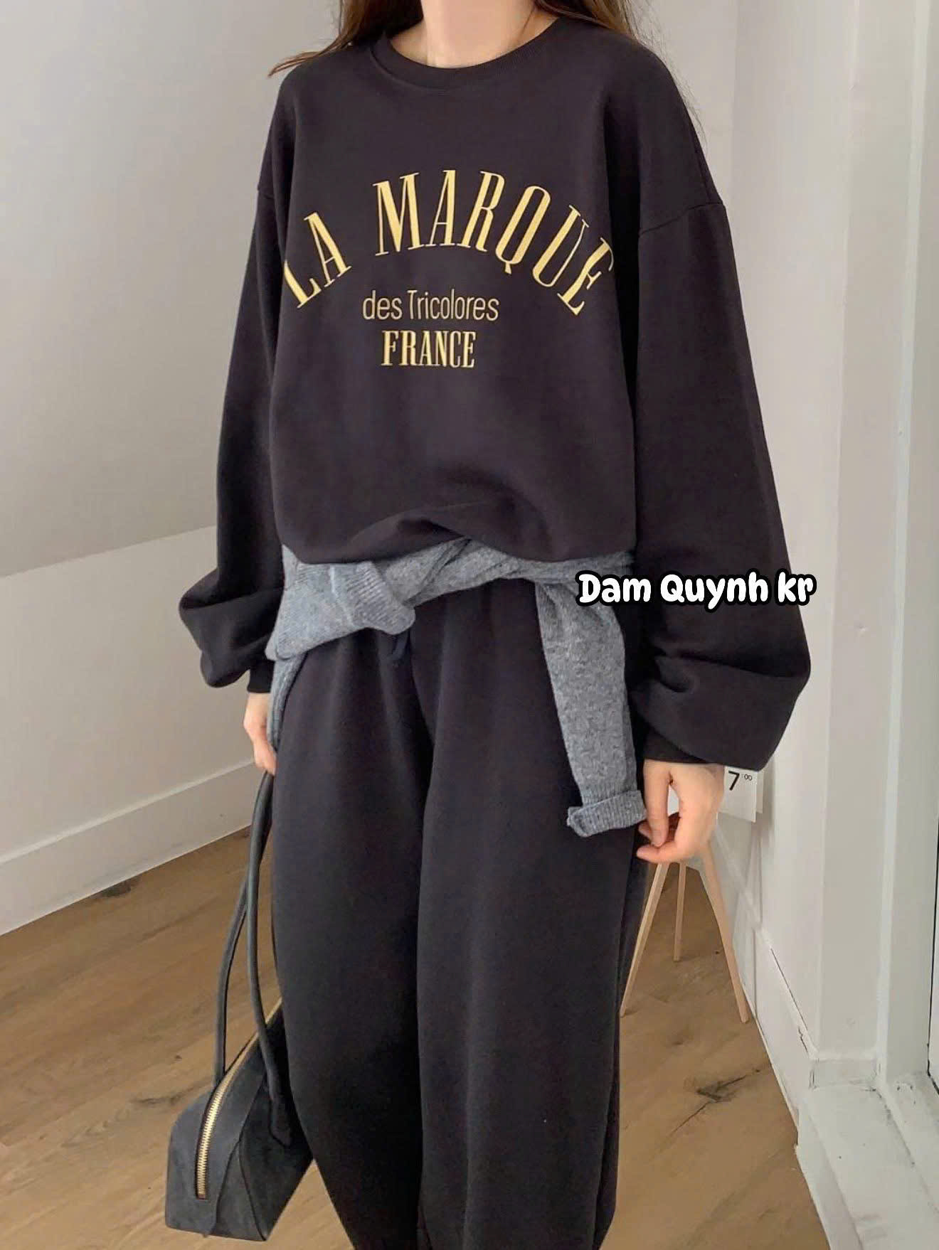 Set áo + quần dài nỉ ( ĐEN )_thumbnail_5