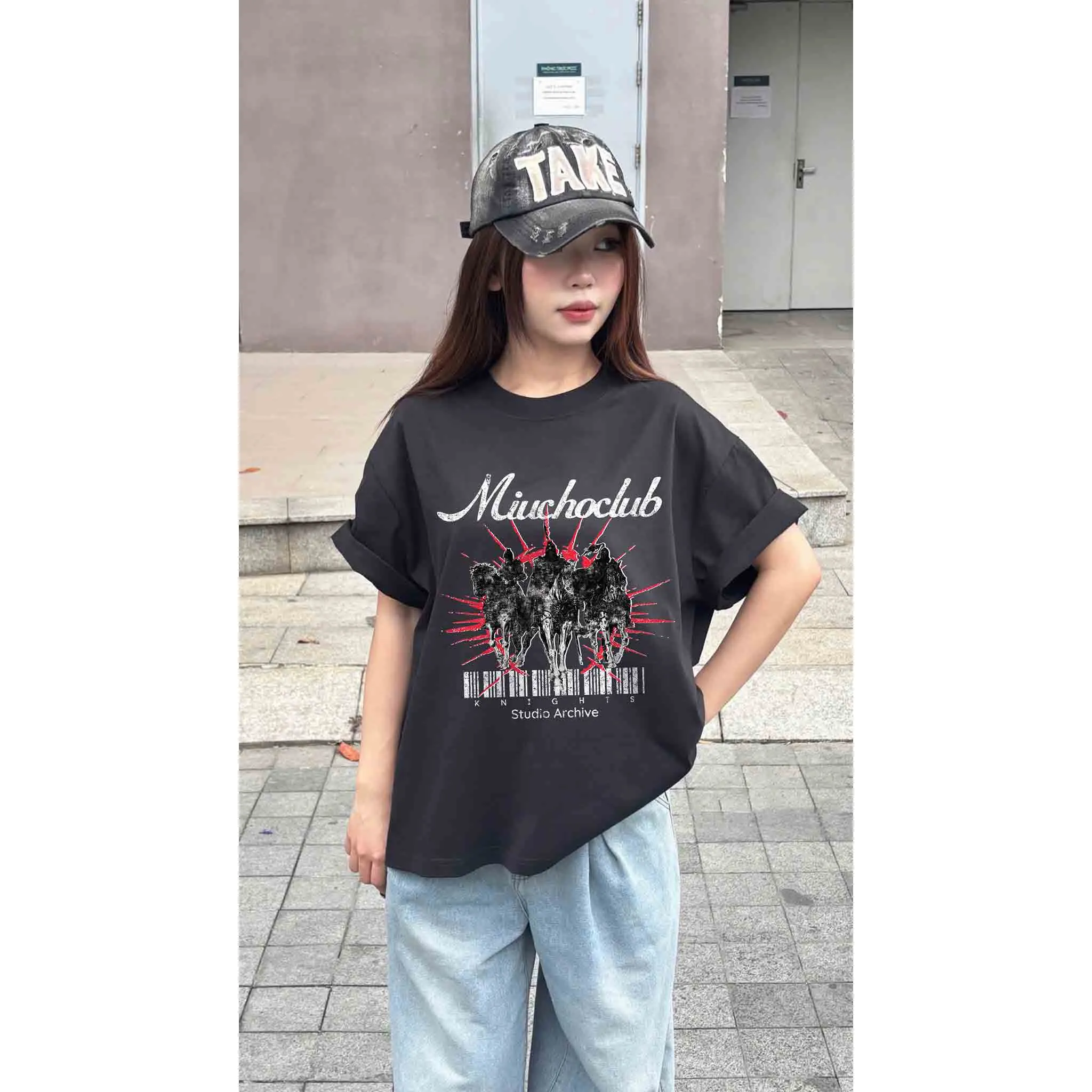 Áo thun nam form boxy cá tính năng động 2542 Miucho Club chất vải cotton thoáng mát co giãn thoải mái_thumbnail_5