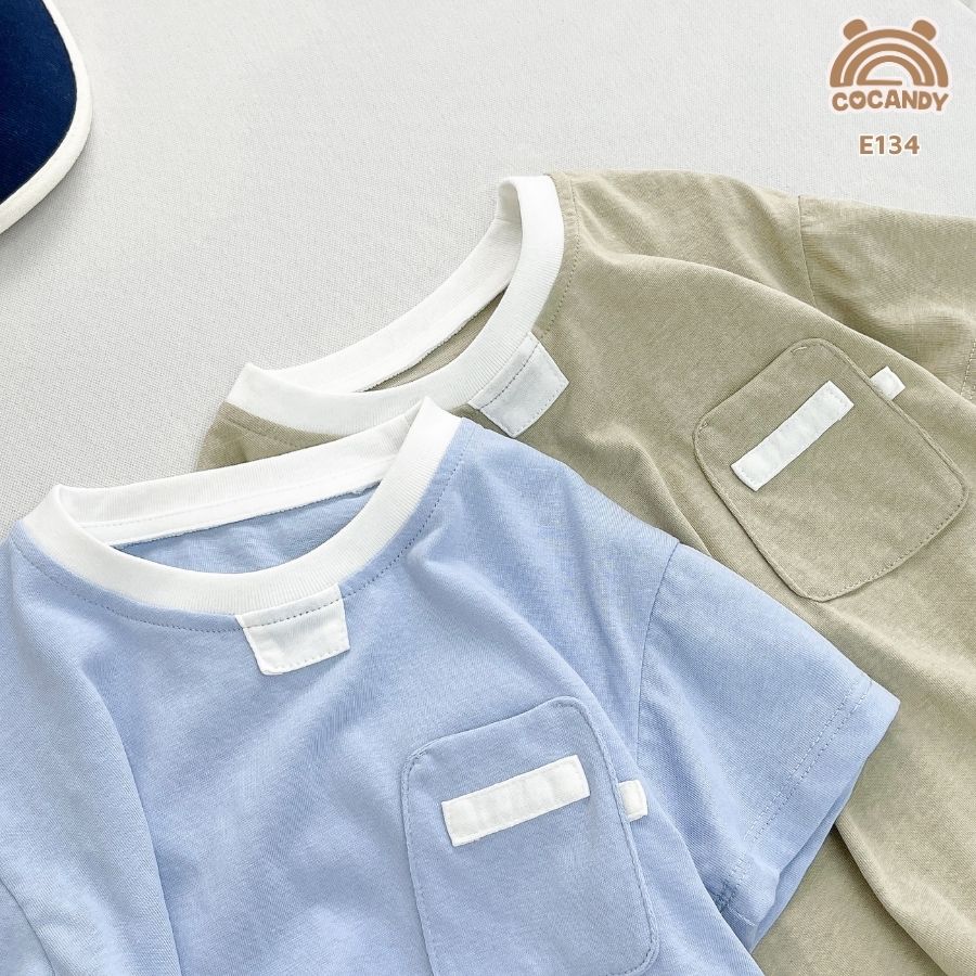 Áo cộc cotton XANH RÊU túi ốp kiểu_thumbnail_5