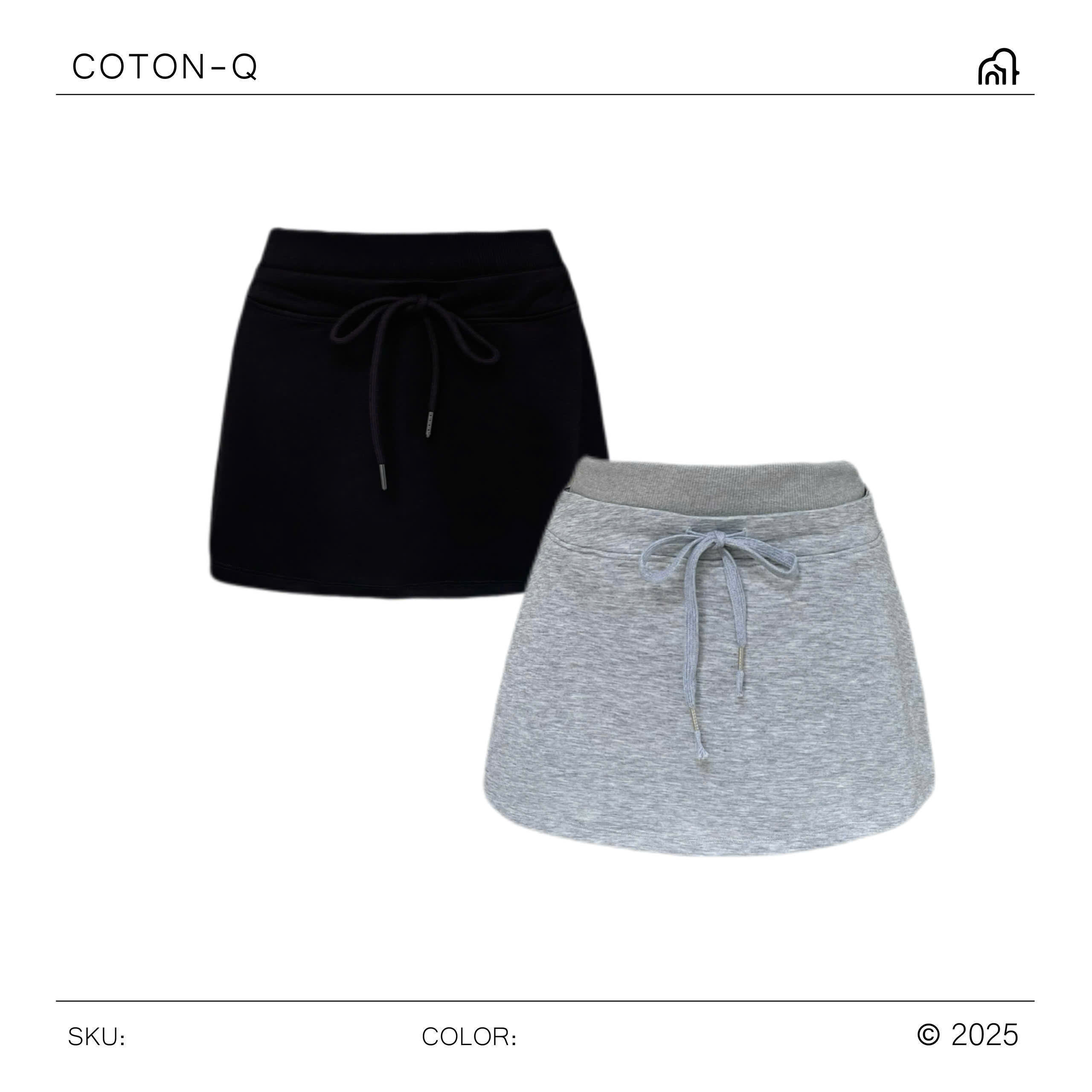 HS63 Chân váy ngắn lưng thun ( XÁM )