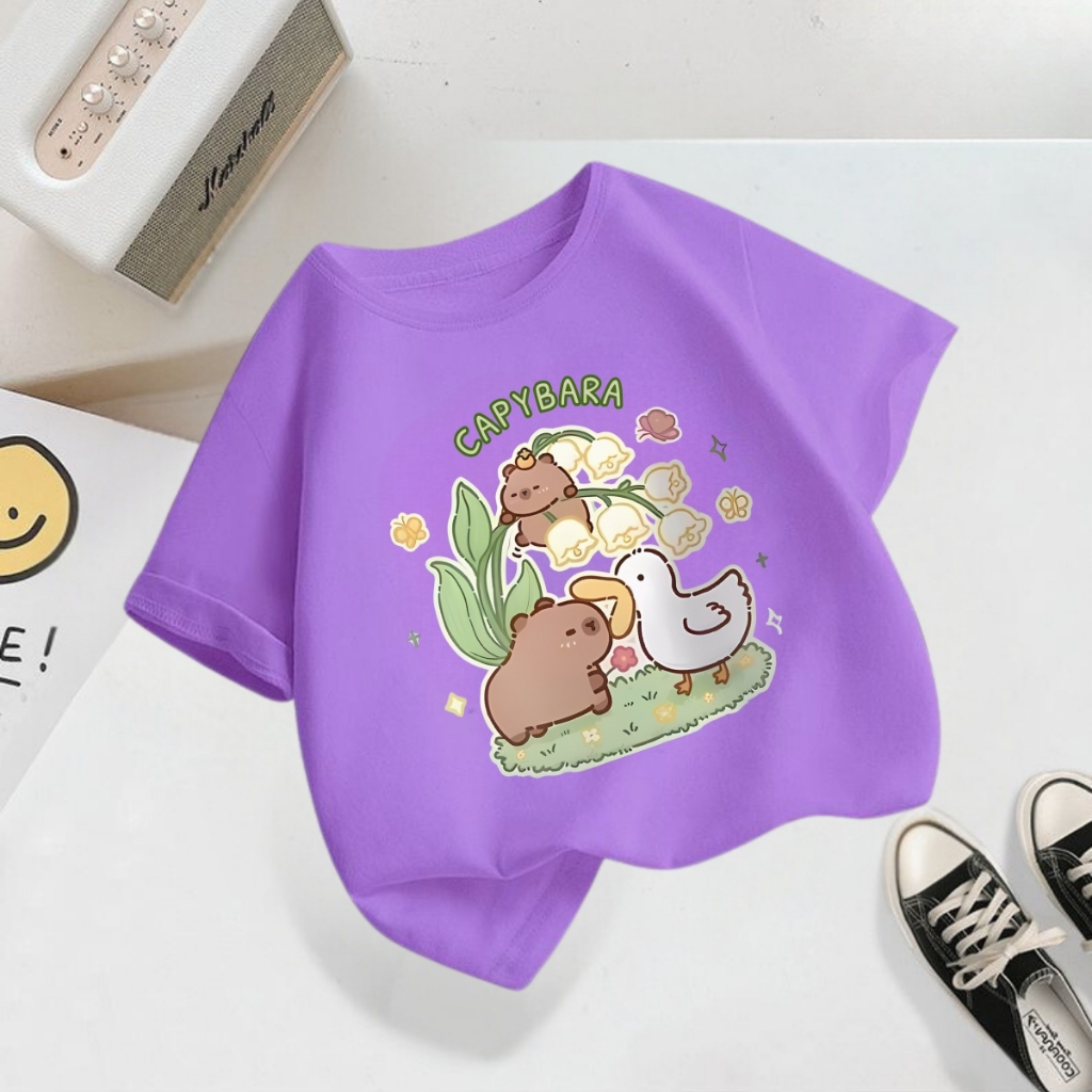 Áo thun bé gái in hình Capybara - Loza Kids AT2800_thumbnail_2