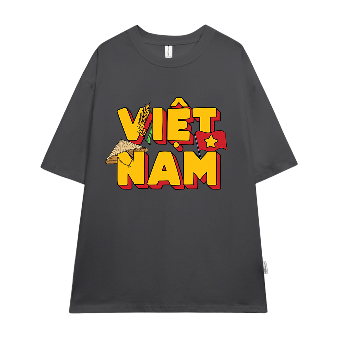 Áo thun Việt Nam tôi yêu form rộng 2118 Miucho cổ tròn vải cotton 4c 220gsm thoáng mát in mix_thumbnail_14
