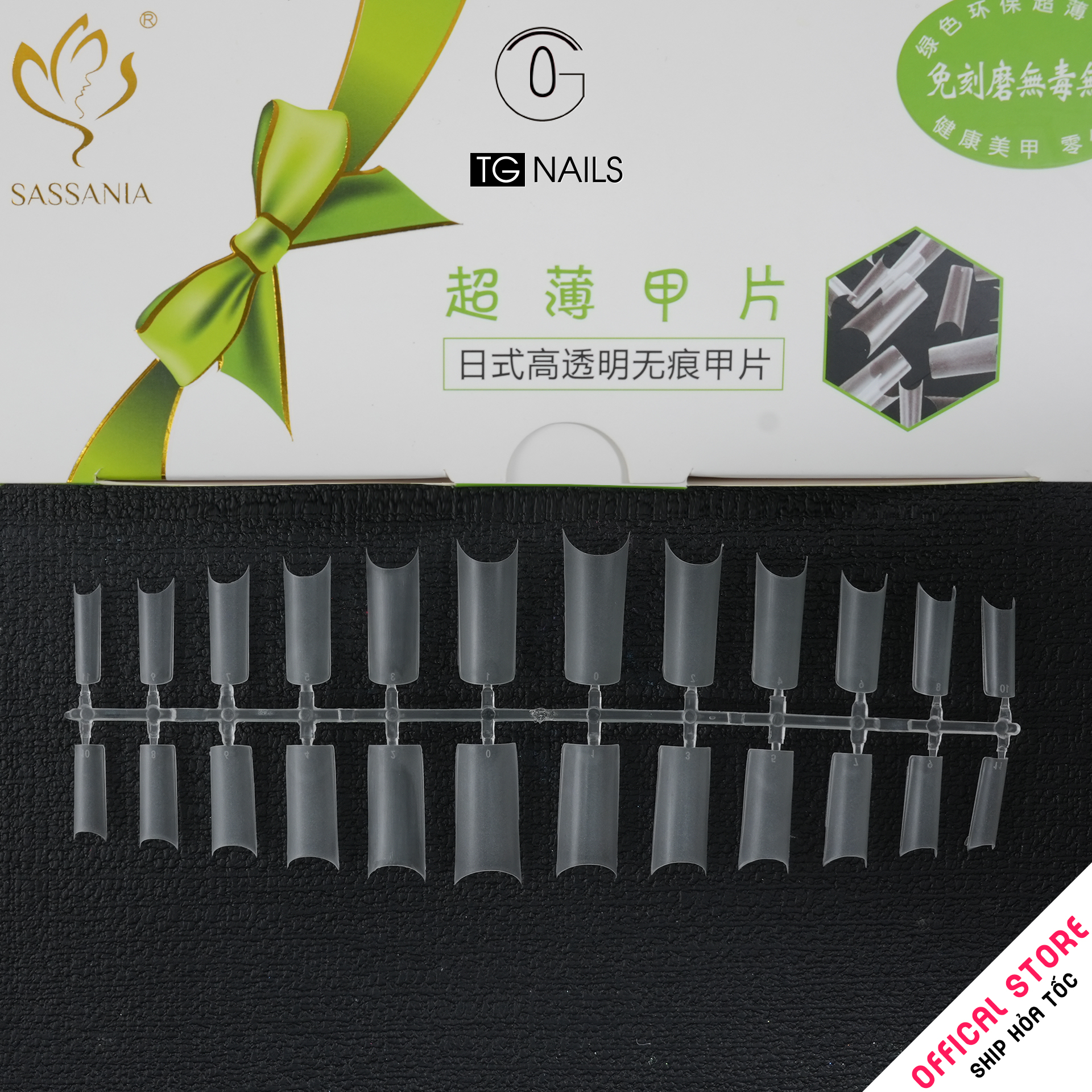 Móng nối form ống tre HSM size 0-9 hộp giấy