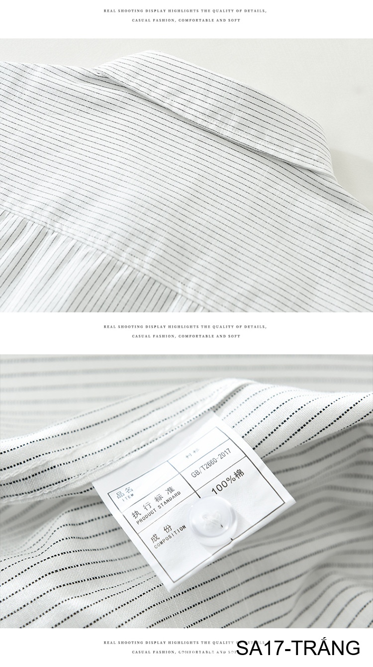 SA17 - Áo sơ mi nam dài tay thêu họa tiết mèo, form rộng, chất cotton 100%, phối sọc thời thượng_thumbnail_9