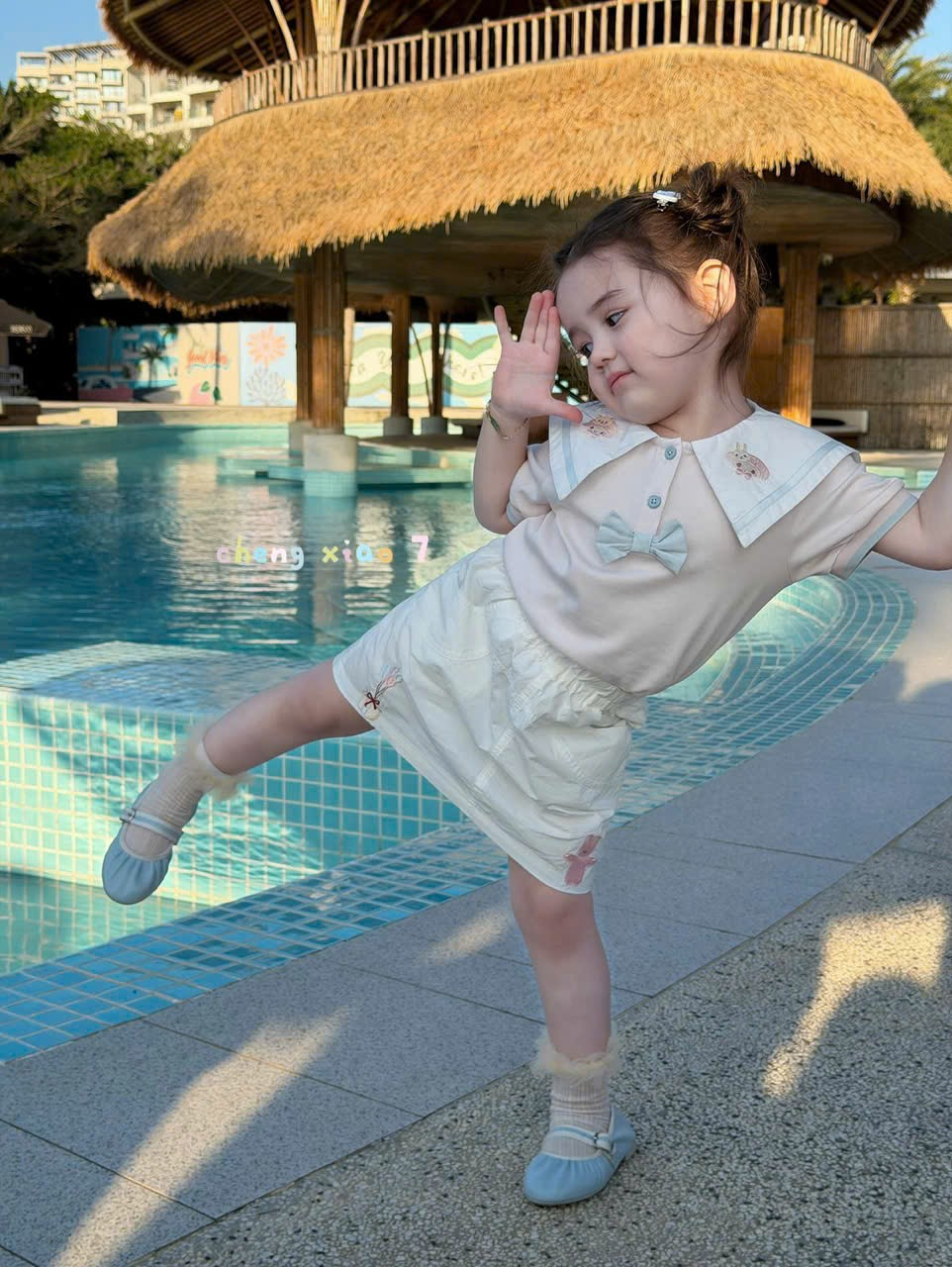 CX78 - Áo bé gái cổ thủy thủ thêu họa tiết phối nơ xinh hãng CX7_thumbnail_0