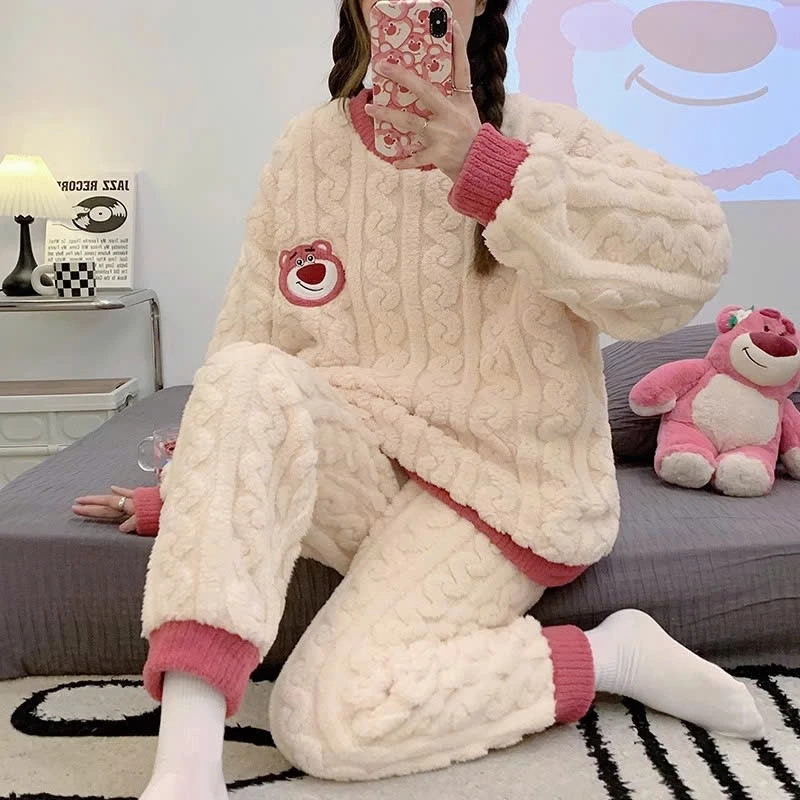 Bộ Đồ Ngủ Lông,Bộ Bông Nỉ Giữ Nhiệt Bo Gấu Hình Voi Vẵn Thừng FreeSize Mặc Nhà Siêu Ấm_thumbnail_7