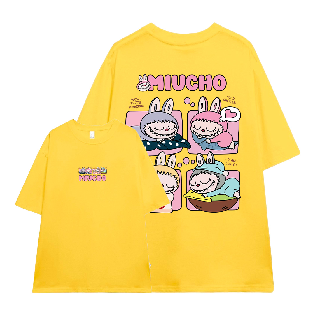 Áo thun labubu dễ thương nhiều màu ATD1316 Miucho cổ tròn vải cotton thoáng mát in mix_thumbnail_17