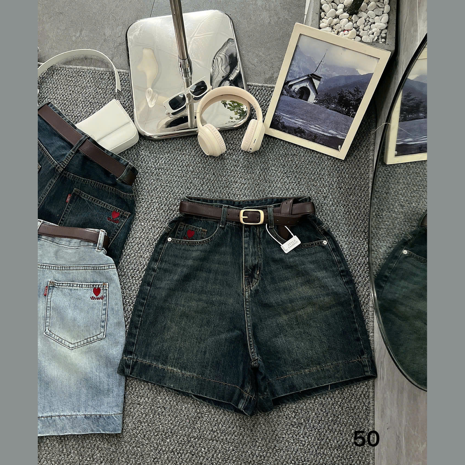 Quần short jean ngố thêu tim bigsize QSJ050 dành cho nàng mũm mĩm từ 55-90kg_thumbnail_8