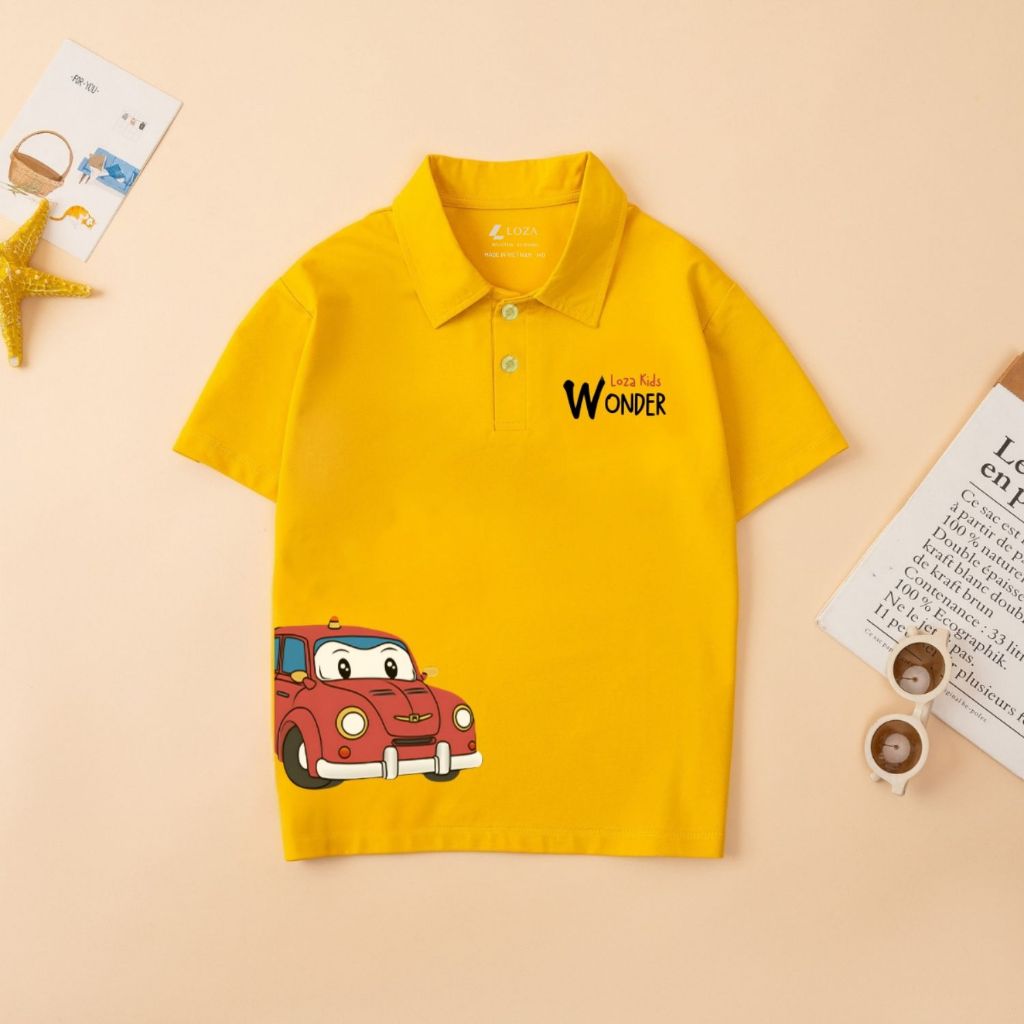 Áo polo bé trai in hình ô tô cotton - Loza Kids PL3051_thumbnail_4