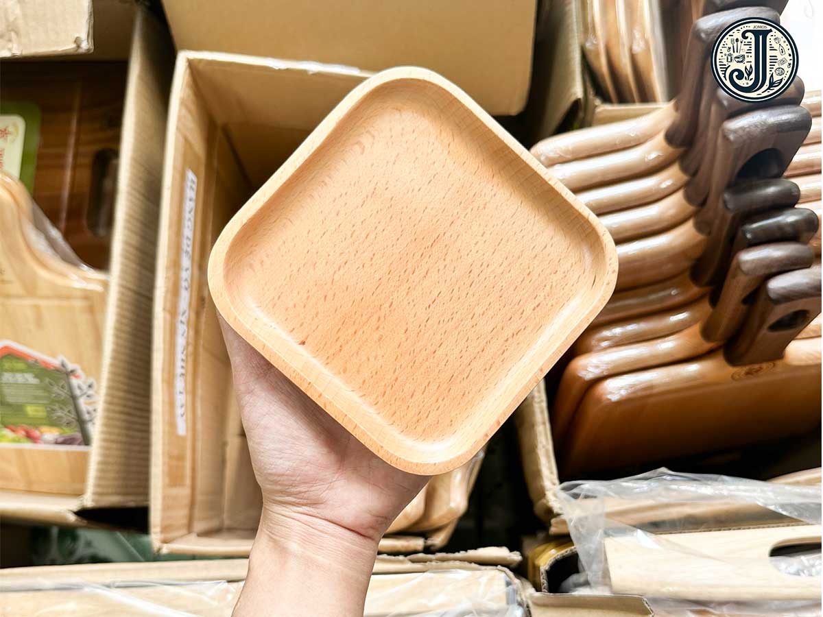 Khay Gỗ Beech Hình Vuông 13cm TL76 J000097