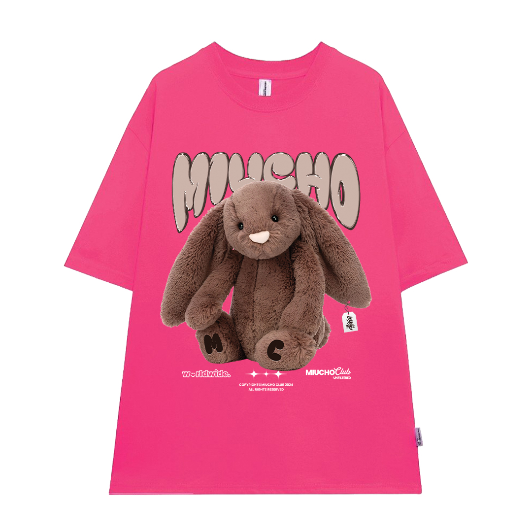 Áo thun thỏ Bunny form rộng local brand ATD1253 Miucho tay ngắn cổ tròn in mix_thumbnail_14