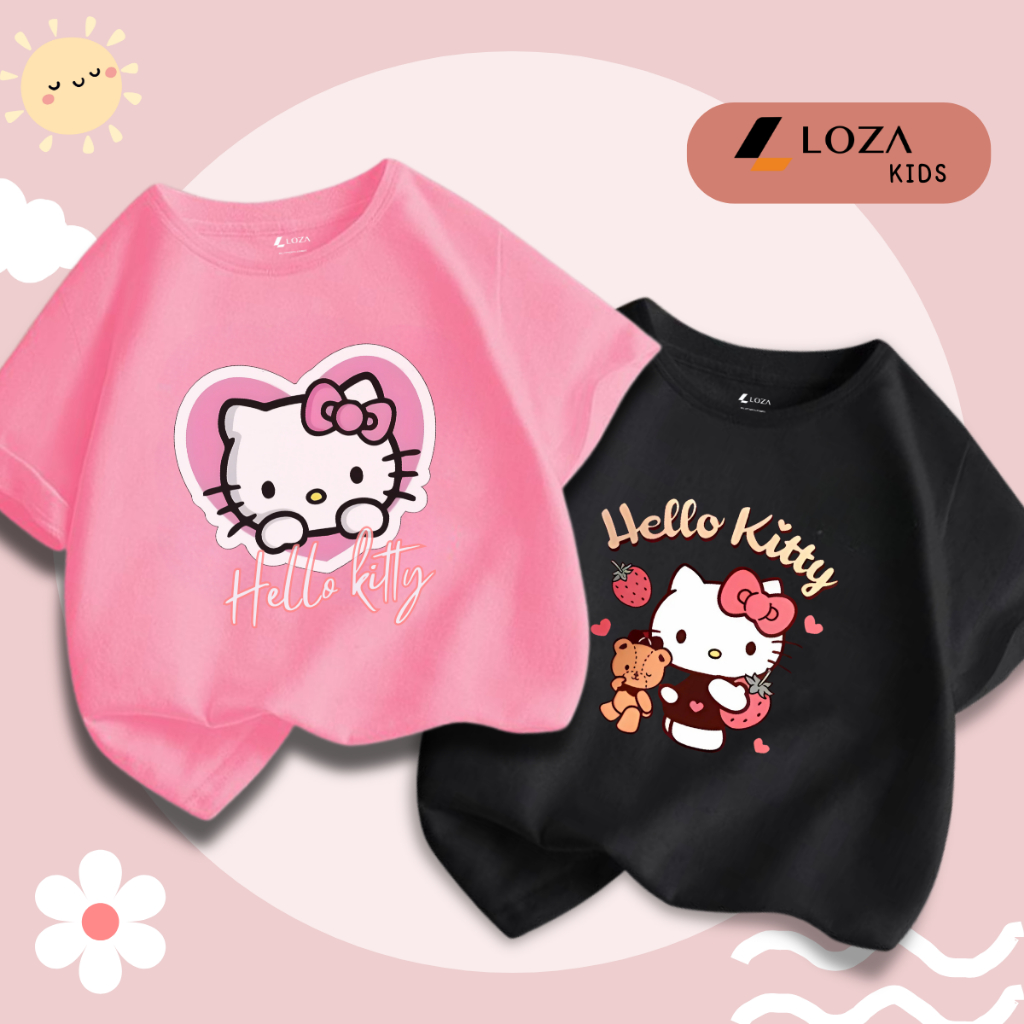 Áo Hello Kitty 2025 cho bé gái size từ 15-40kg- Áo phông bé gái mùa hè Loza Kids - CA009_thumbnail_1