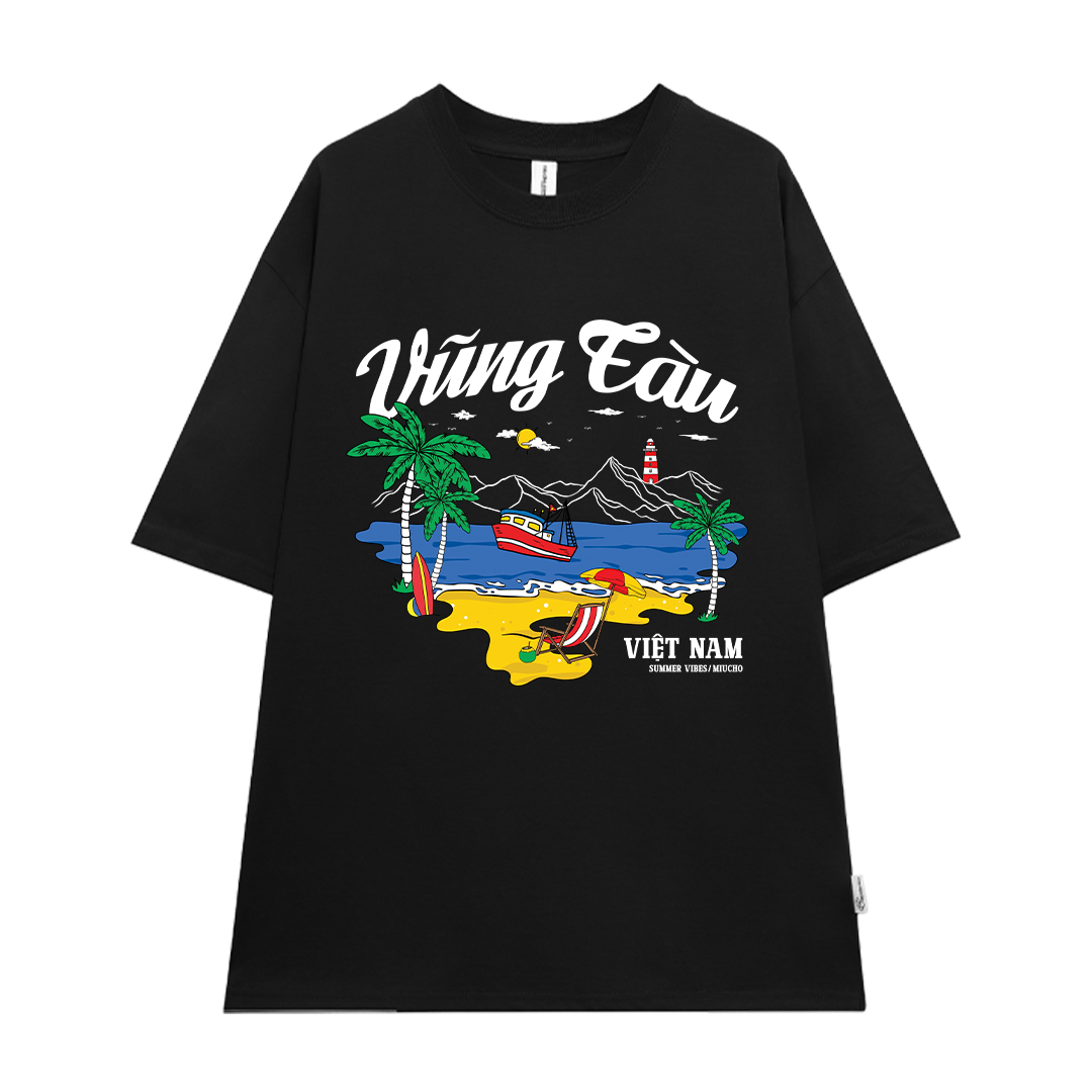 Áo thun du lịch Vũng Tàu ATD1259 Miucho vải cotton thoáng mát in mix_thumbnail_7