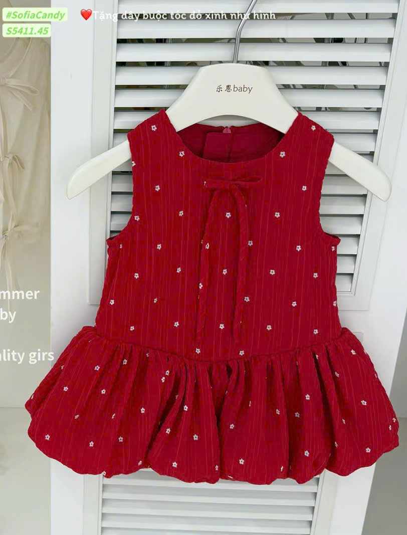 Đầm bé Cotton Q đỏ phối hoa_thumbnail_13