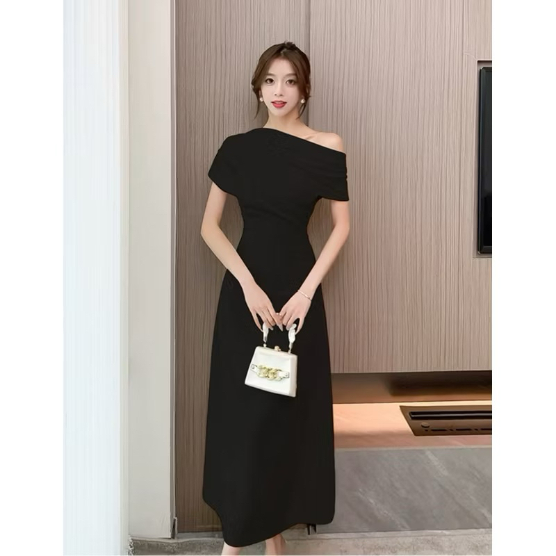 Váy lệch vai dáng dài ôm body, đầm dự tiệc sang chảnh che khuyết điểm Logastore_L195_thumbnail_1