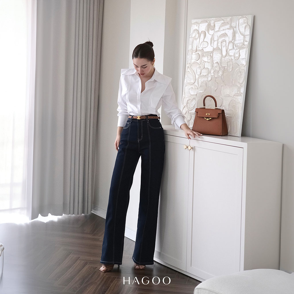 Áo sơ mi vạt chờm HAGOO