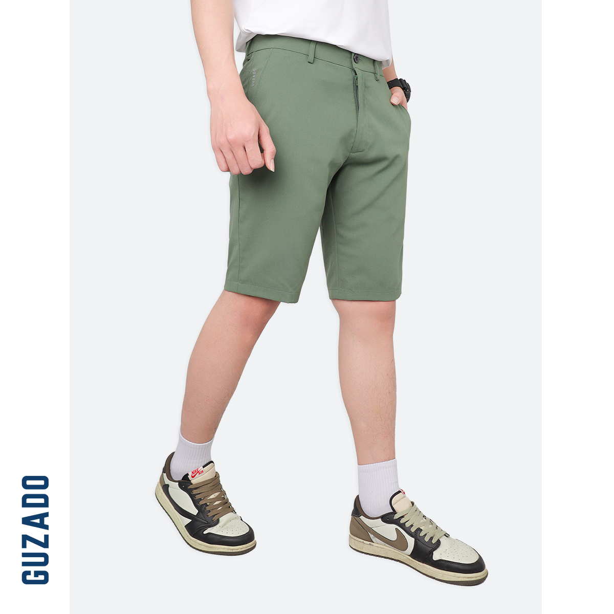 Quần Short Tây Âu Nam GUZADO Kaki Giữ Form Cạp Cúc GSR15_thumbnail_27