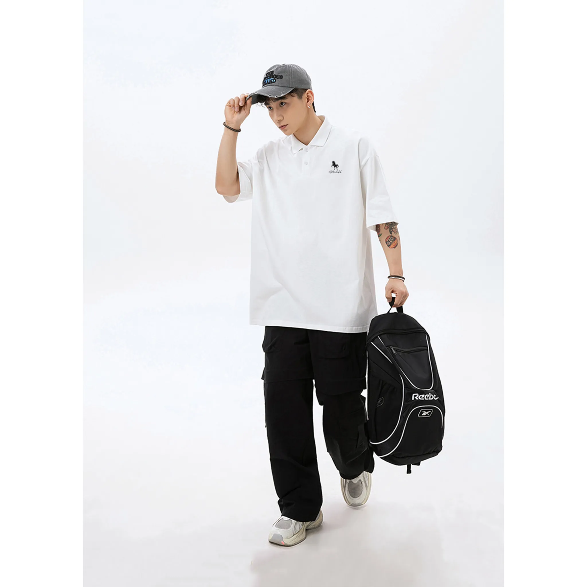 Áo polo nam nữ form rộng basic dễ phối đồ 2538 Miucho Club vải cotton thoáng mát in mix_thumbnail_4