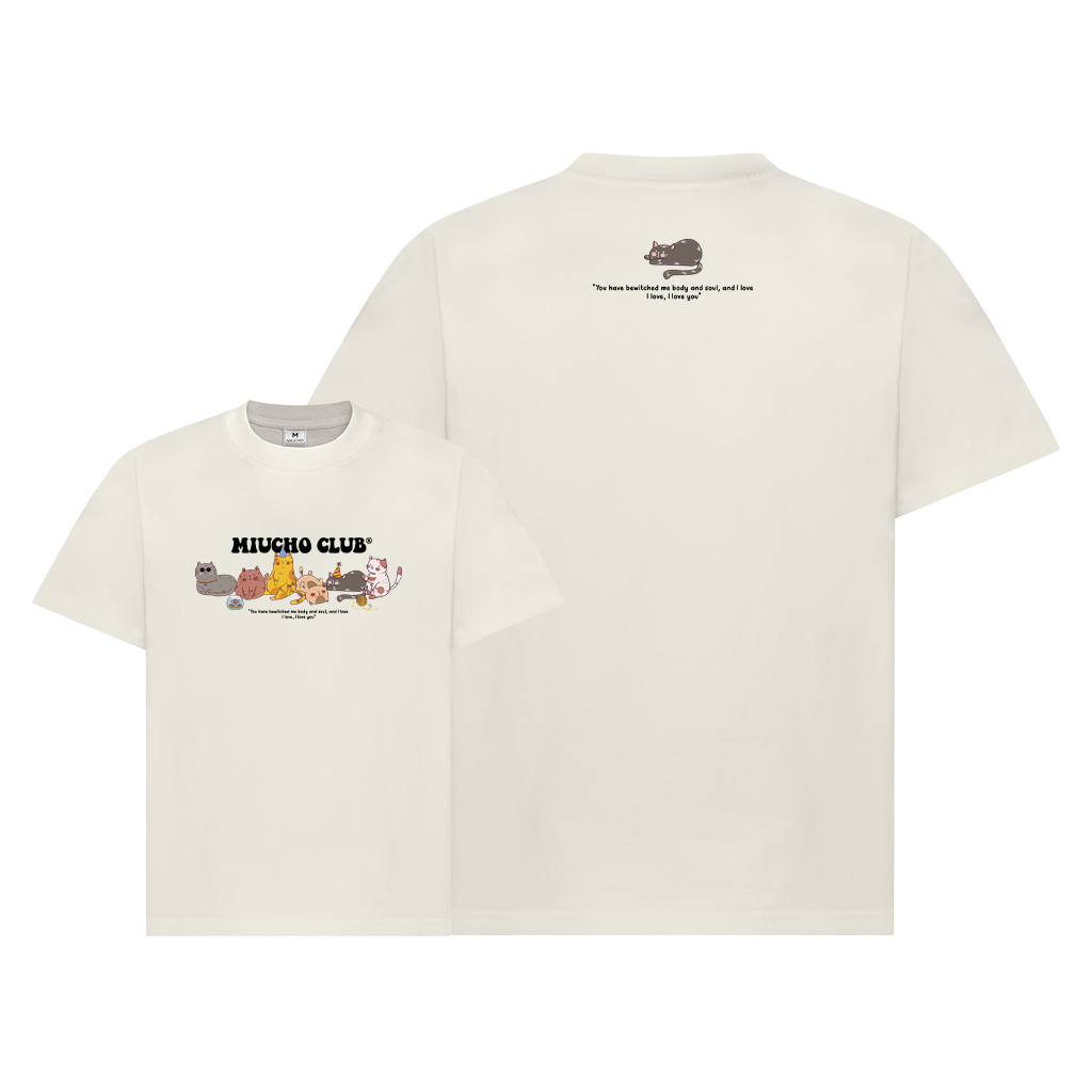 Áo phông đôi nam nữ form rộng 1953 Miucho Club cổ tròn vải cotton 2c 250gsm dày dặn in mix_thumbnail_0