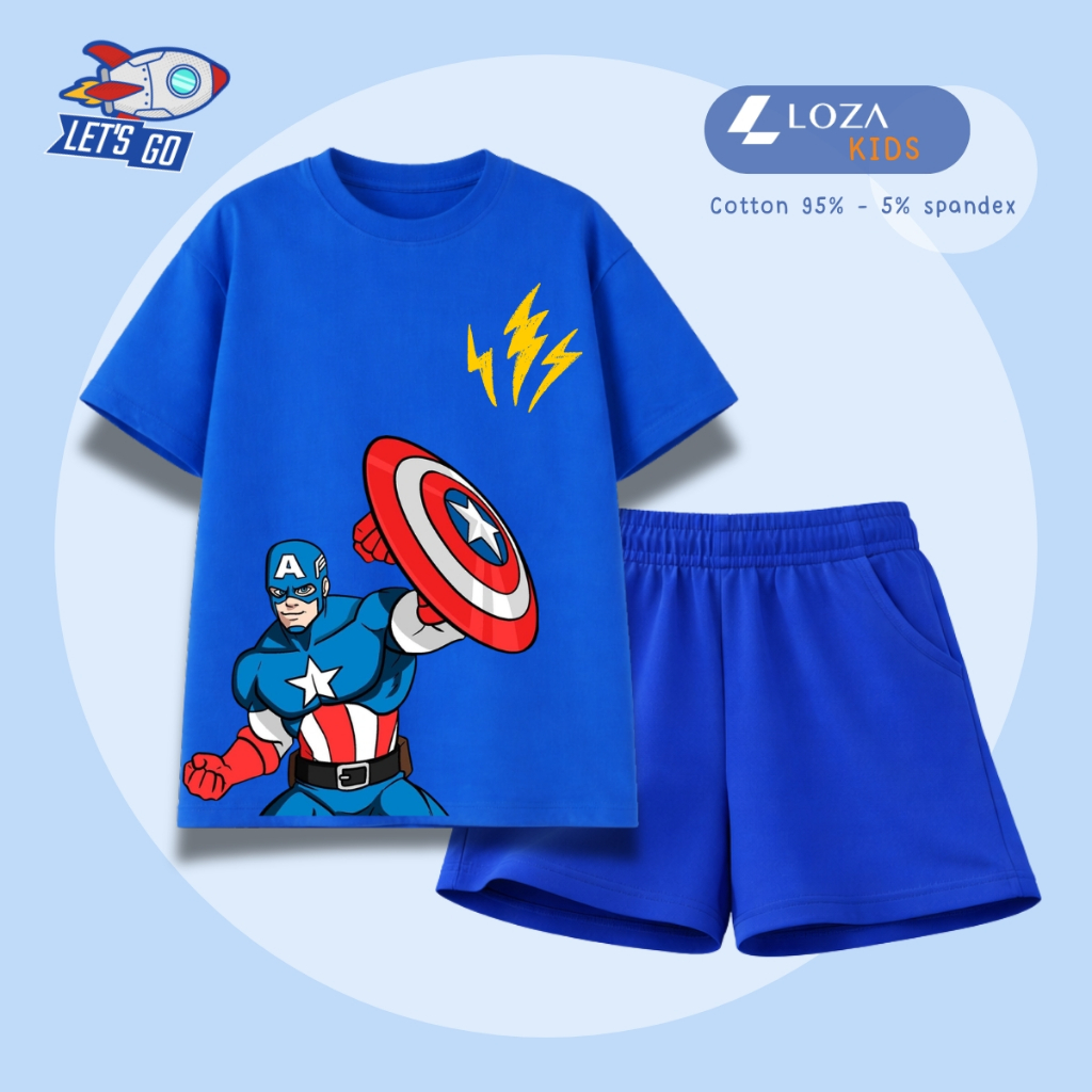 Set bộ bé trai hình Captain cầm khiên -  Loza Kids SB637_thumbnail_3