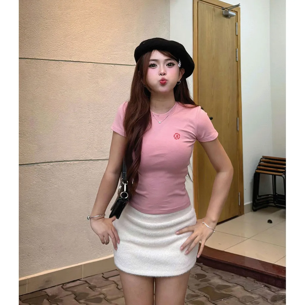 Áo baby tee nữ Miucho vải visco thoáng mát form ôm hack dáng basic nhiều màu in artwork 2738_thumbnail_3