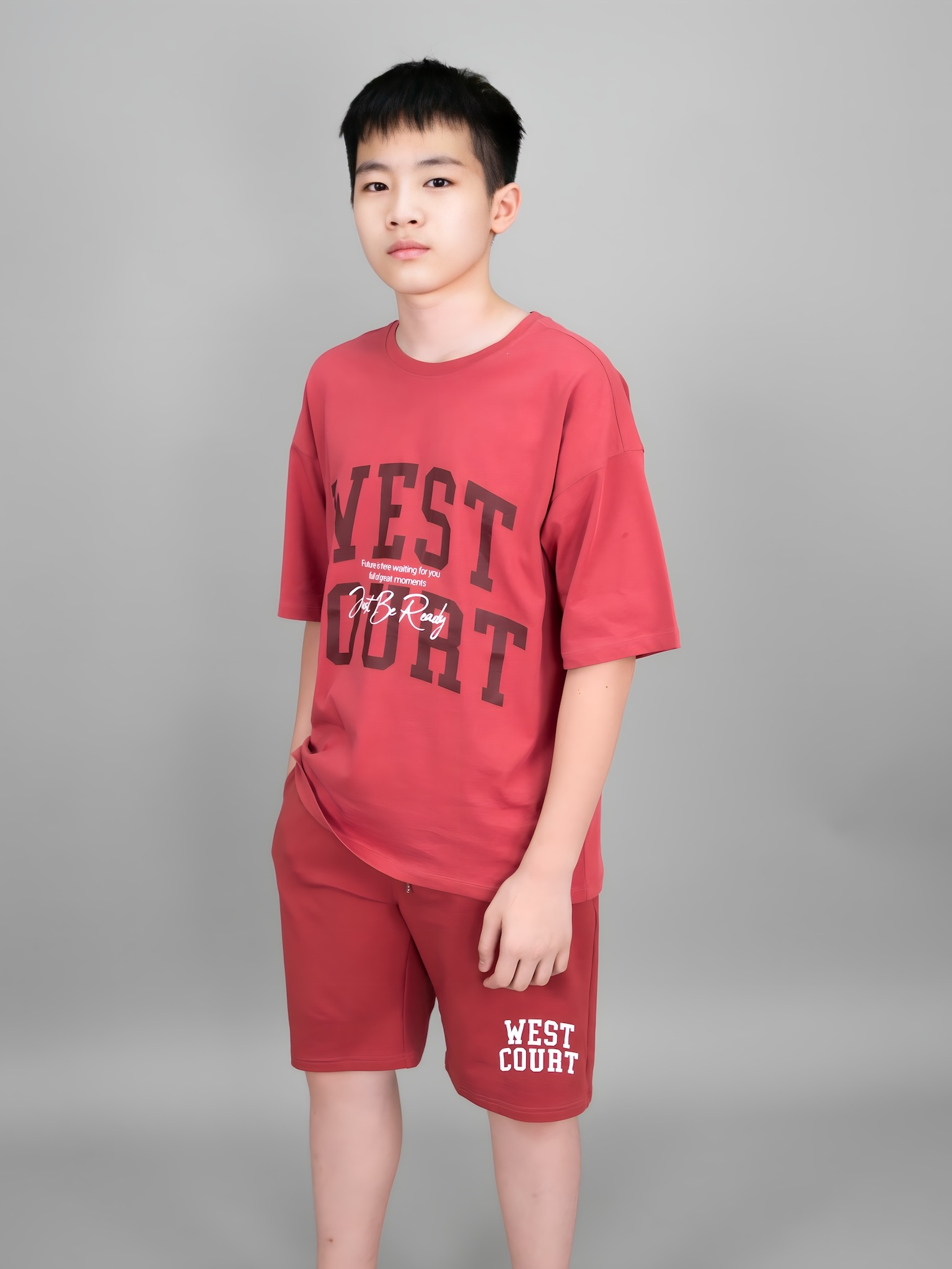 Quần short da cá đỏ mận WEST_thumbnail_3