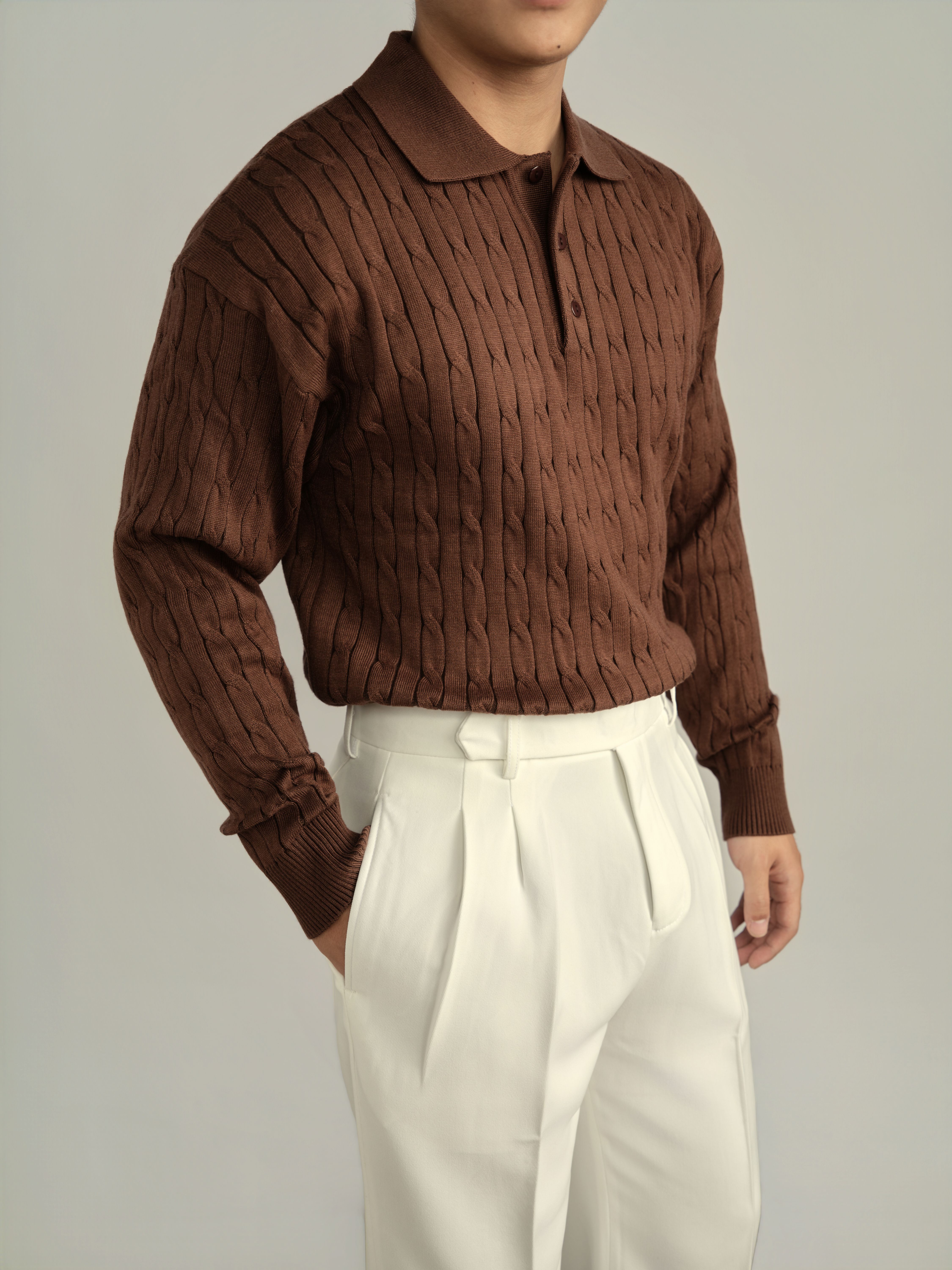 Áo Polo Twisted-Wool Len Viscose Form Relaxed_thumbnail_15