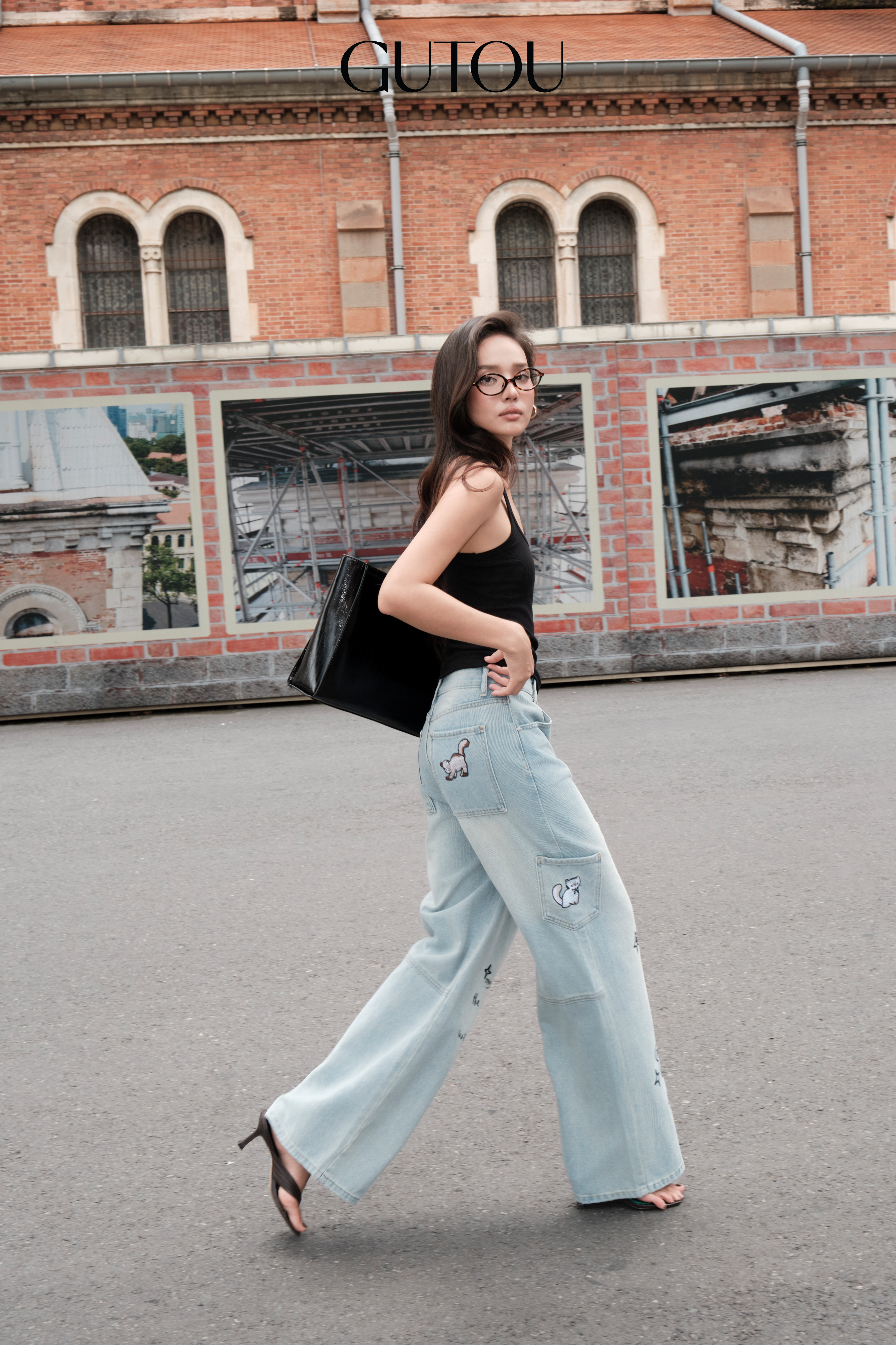 [ GUTOU ] Quần Jean Suông 