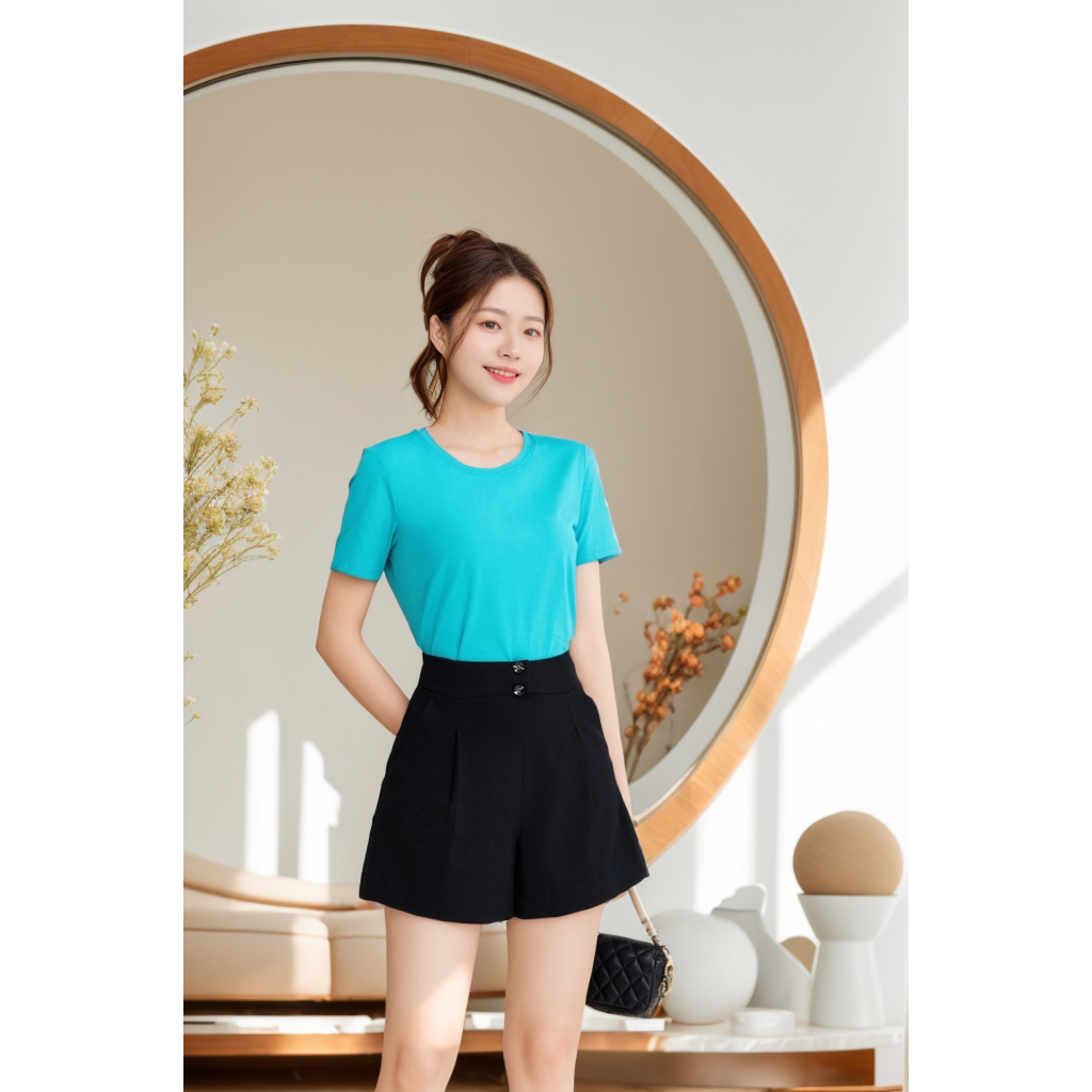 Áo  thun cotton trơn phom suông_thumbnail_5