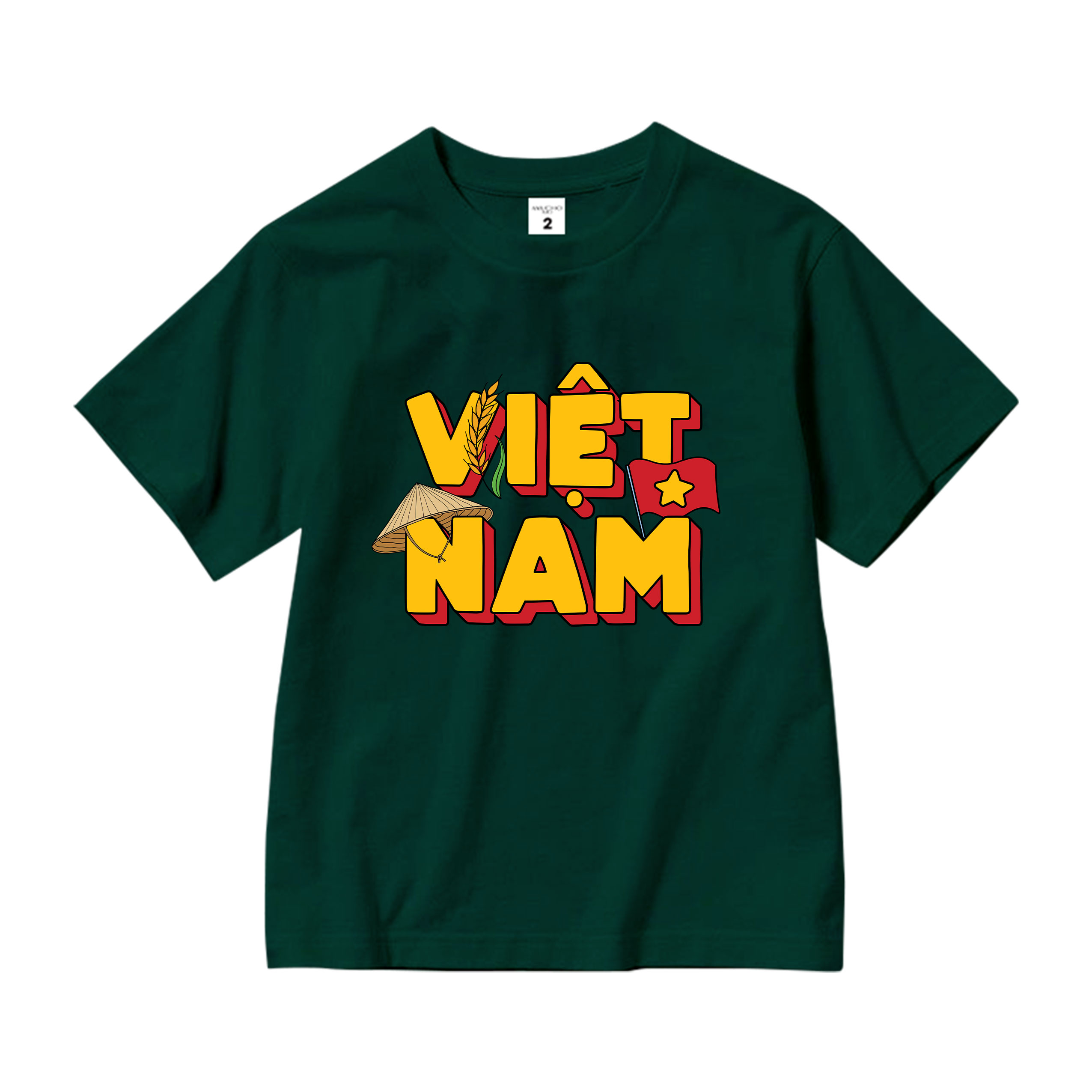 Áo thun Việt Nam tôi yêu cho bé gái form rộng 2134 Miucho Kid vải cotton thoáng mát co giãn in mix_thumbnail_12