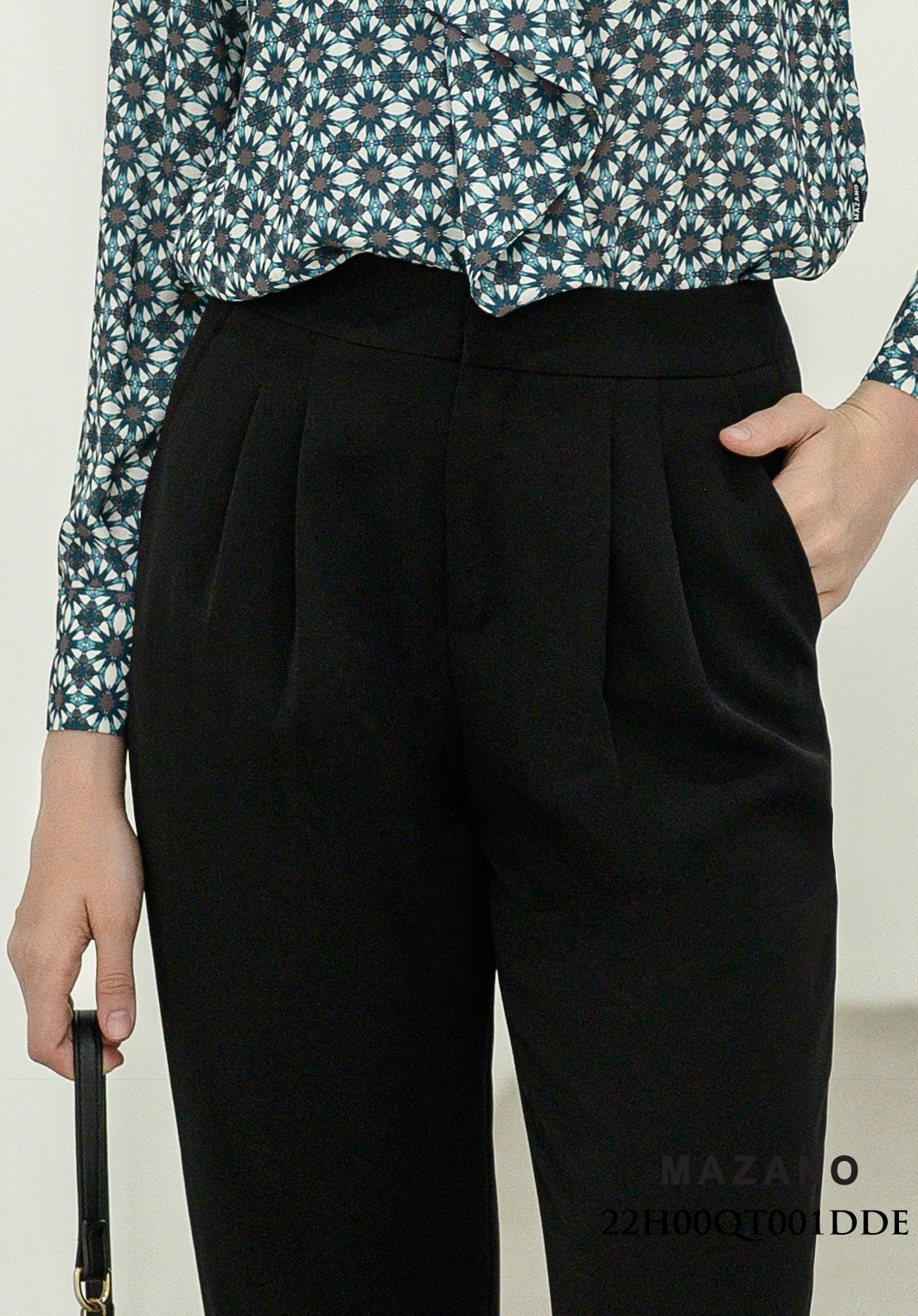 Quần Baggy cạp tiêu chuẩn vải Tuytxi dày màu đen_thumbnail_4