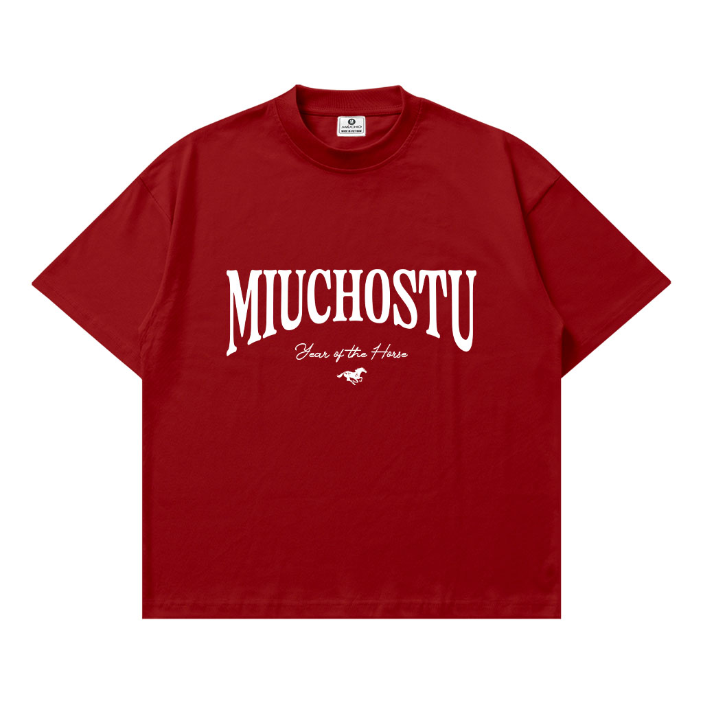 Áo thun boxy Miucho vải dày dặn thoáng mát chuẩn form chữ basic phối hình ngựa in mix 2895_thumbnail_18