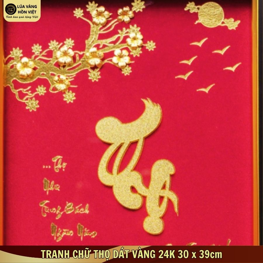 TRANH CHỮ THỌ DÁT VÀNG 24K 30x39cm_thumbnail_2