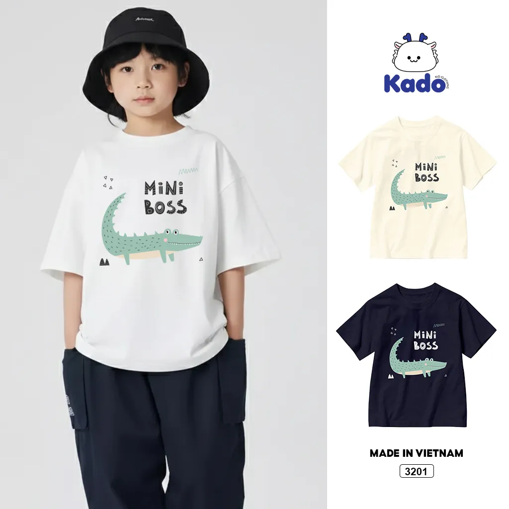 Áo thun bé trai bé gái Mini Boss Kado 3201