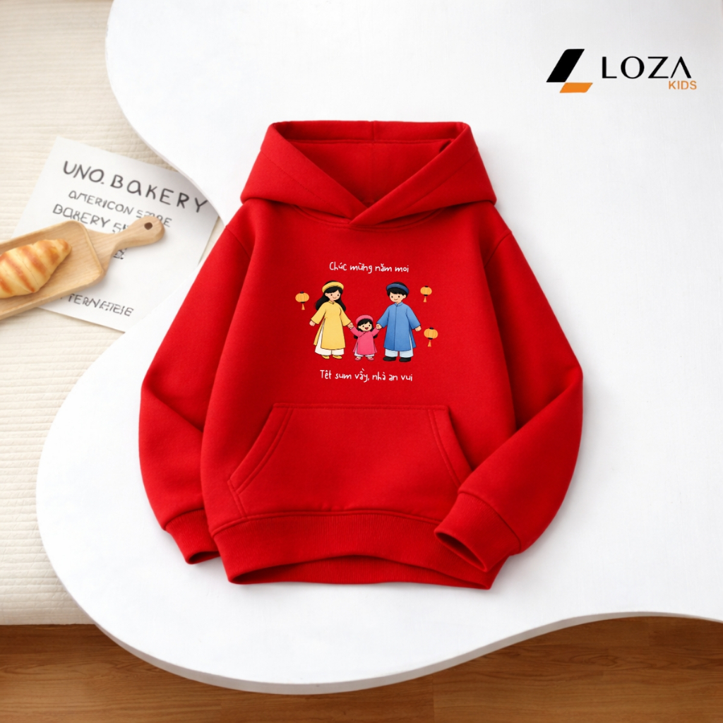[BST Tết 2026] Áo nỉ hoodie cho bé in hình