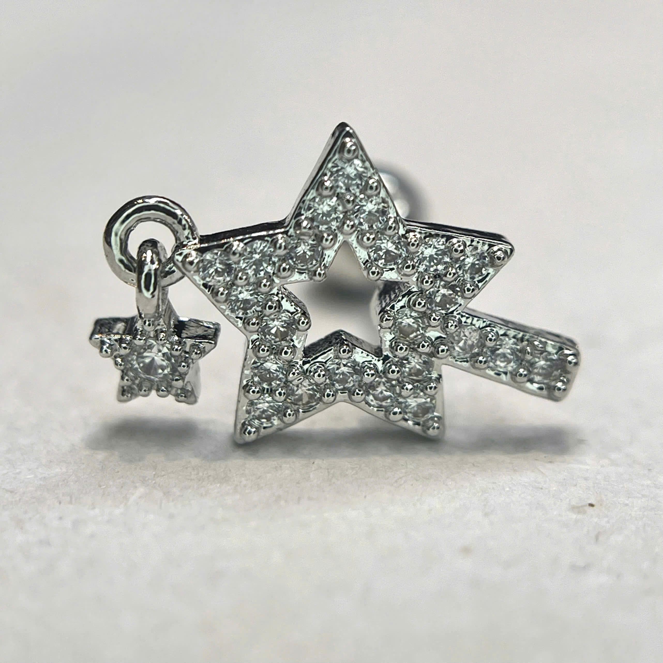 Khuyên kiểu rơi ngôi sao mini bi