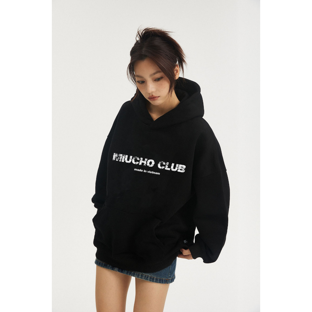 Áo hoodie nữ form rộng HDD245 Miucho chân cua dày dặn in typography_thumbnail_5