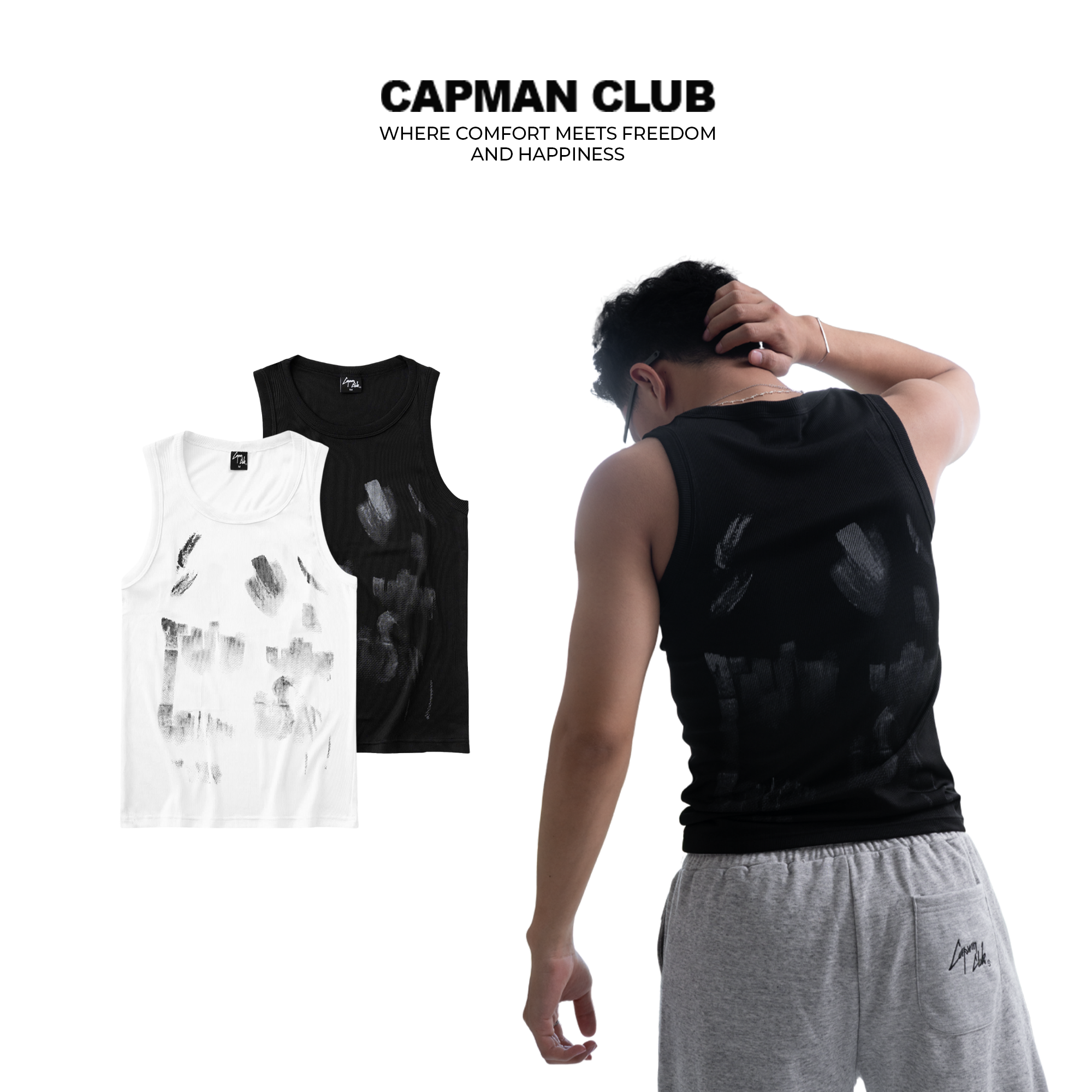 Áo ba lỗ CUSTOMS chất thun gân 2 màu form fit _thumbnail_0