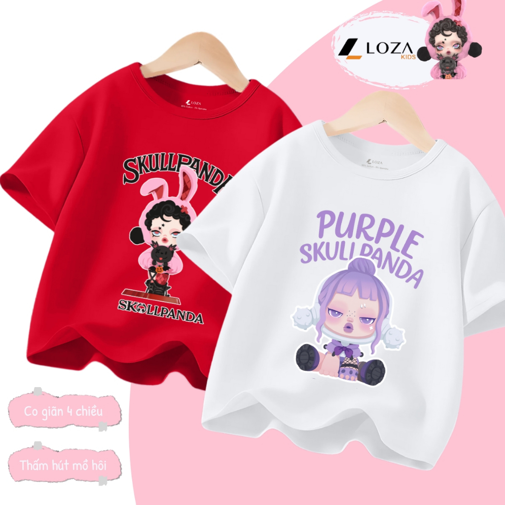 Áo thun bé gái in hình BST SKULLPANDA Hot trend - Loza Kids AT006_thumbnail_5