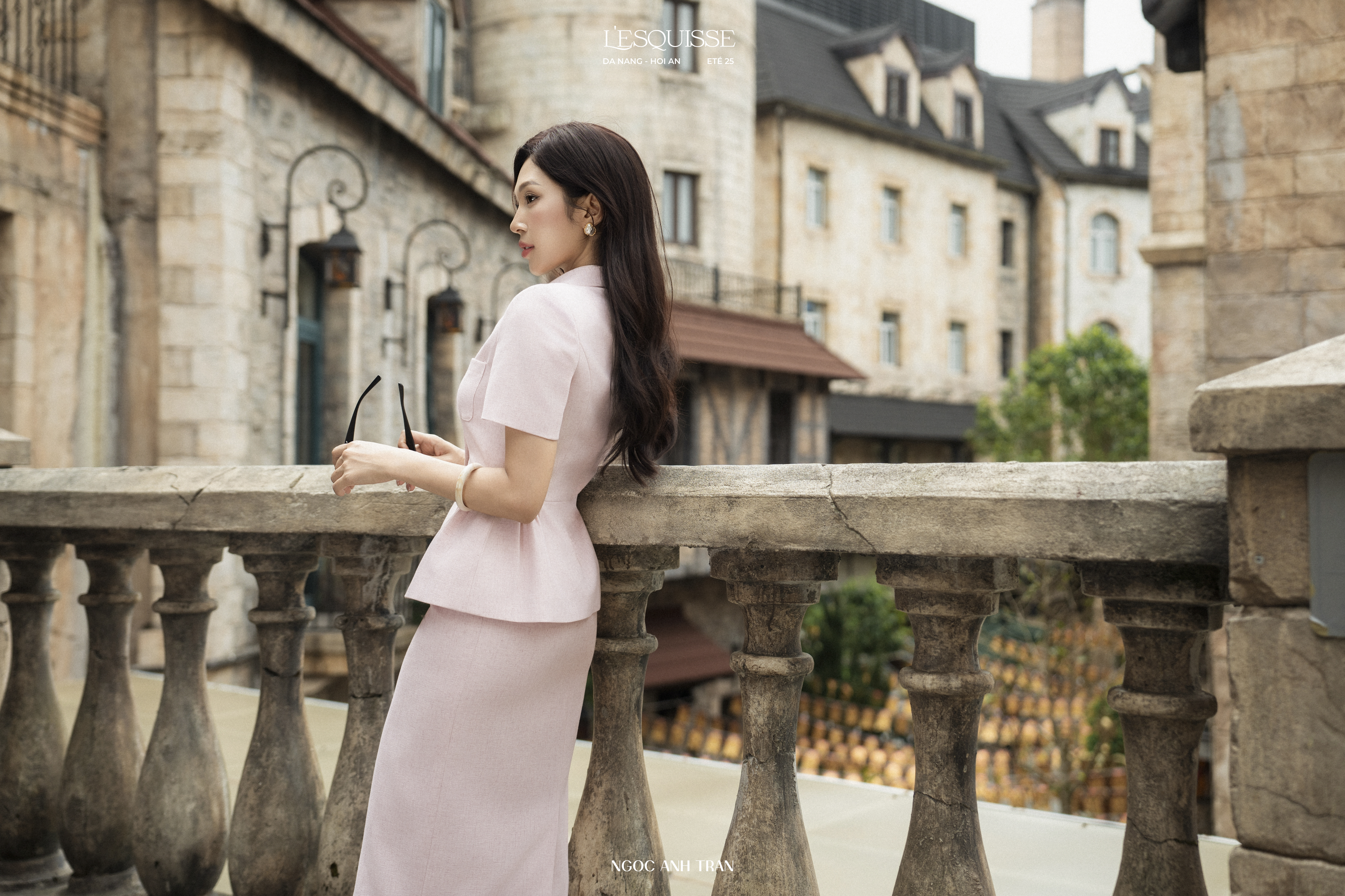 A190 - Set áo kiểu Tiểu Vân kèm chân váy hồng tiêu_thumbnail_5