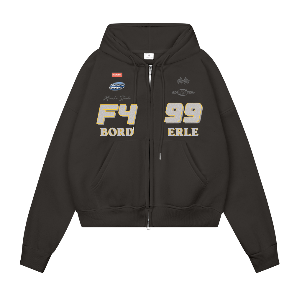 Áo hoodie zip dày basic form boxy HXD1573 Miucho Club vải nỉ bông khóa kéo mũ rộng in mix_thumbnail_2