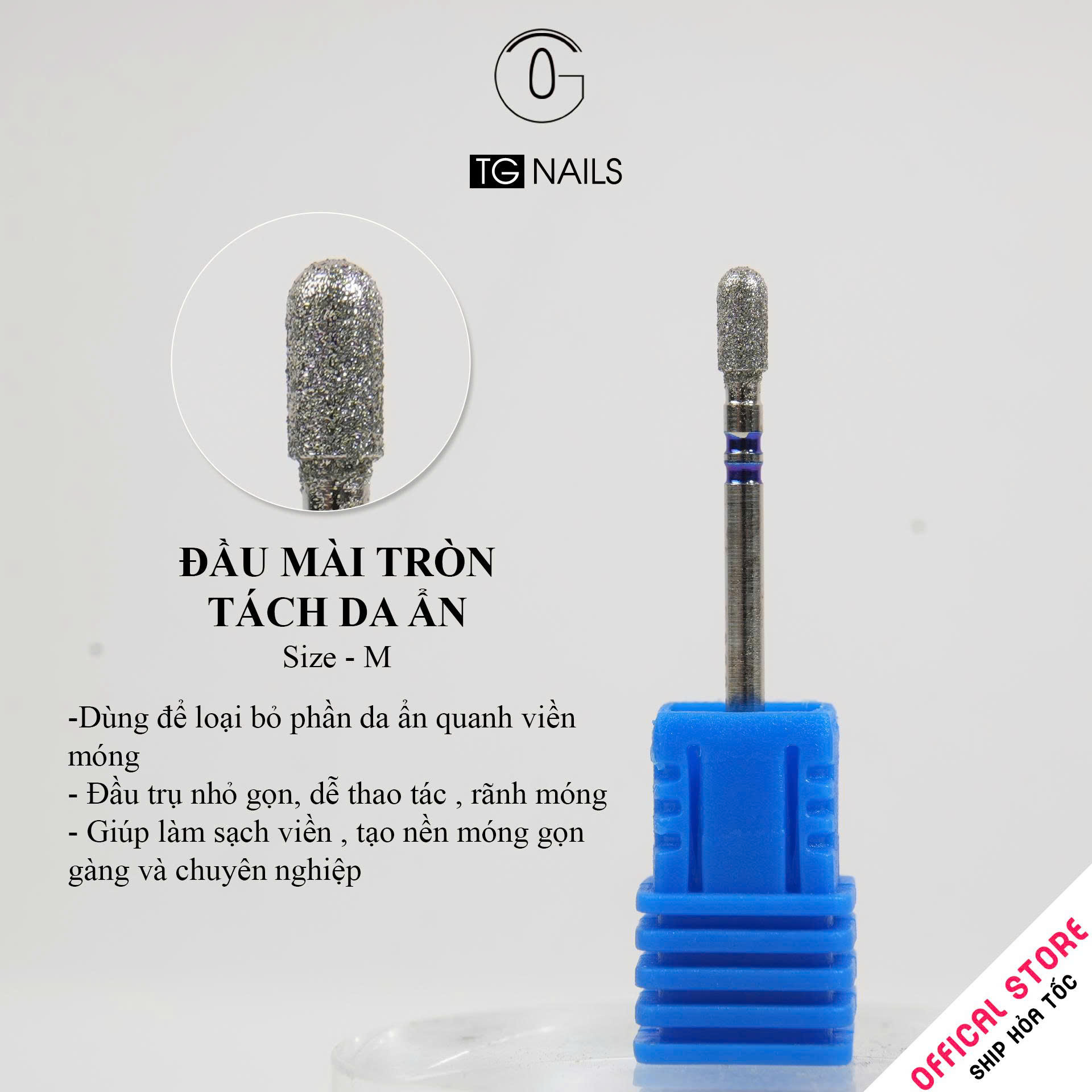 Bộ phận máy mài móng tay: Đầu mài, loại có thể thay thế, kt(38.26-49.83*2.1-6.6)mm(+/-10%), chất liệu thép titan không gỉ, nhãn hiệu TG._thumbnail_12