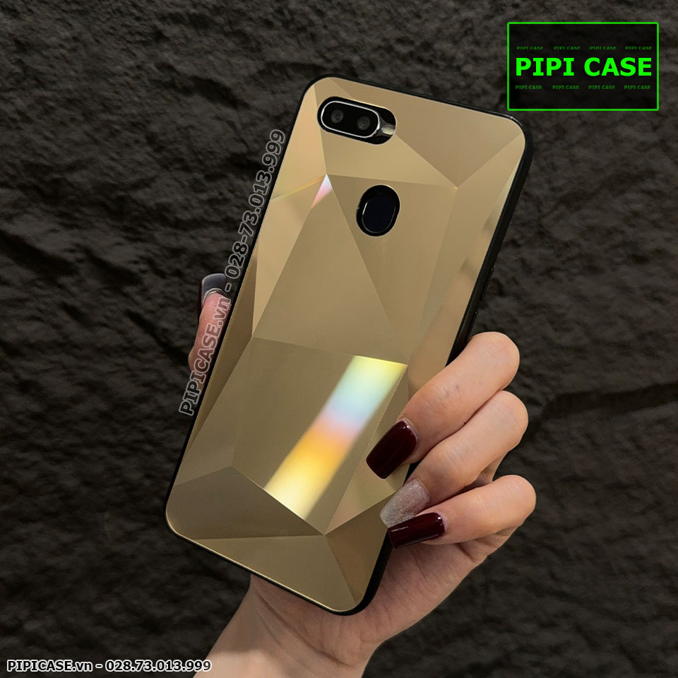 Ốp Lưng Oppo F9 - Kim Cương 6D - Vàng